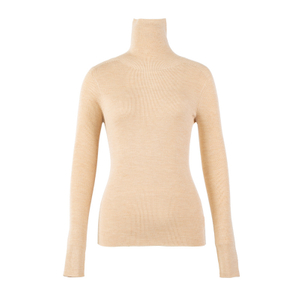 Nuevo suéter hecho punto 100% cuello alto de lana delgado del otoño invierno de encargo del OEM para las mujeres