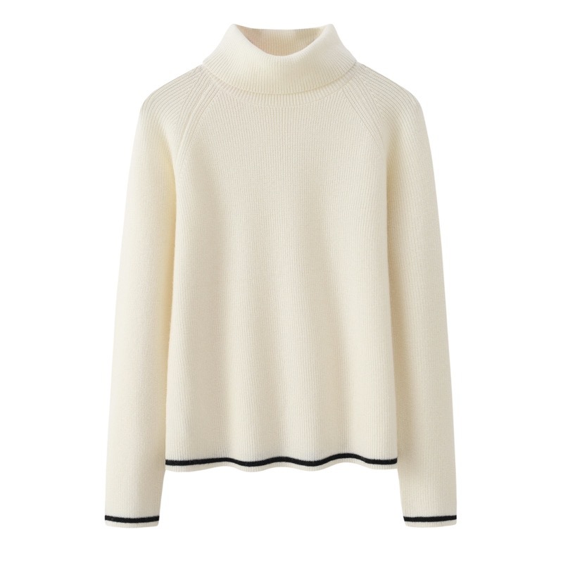 Las nuevas señoras de encargo de las mujeres de las lanas del cuello alto del otoño invierno del diseñador del OEM hicieron punto el suéter de las tapas del jersey 