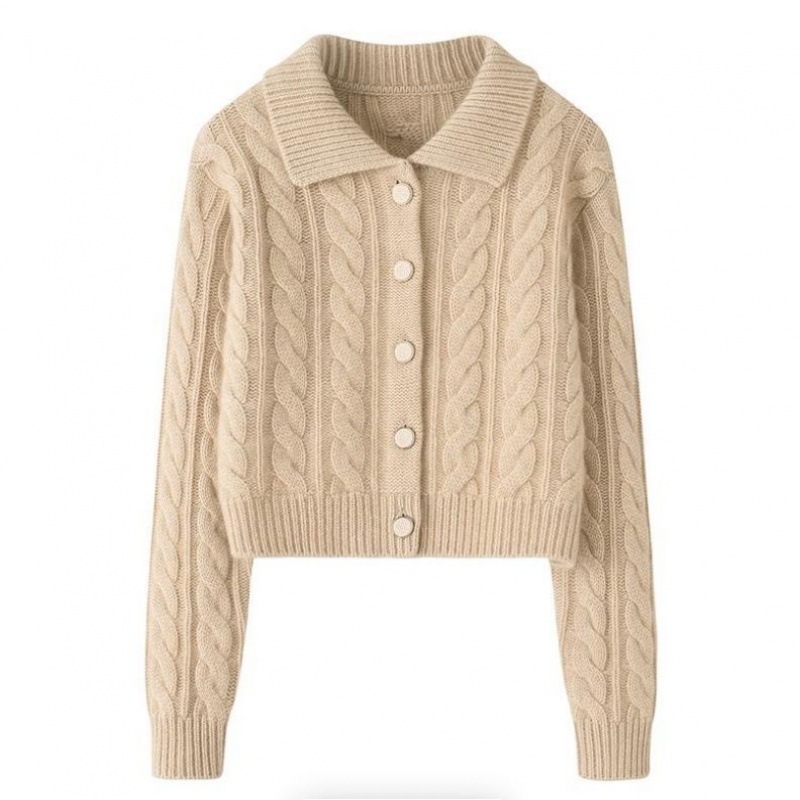 OEM personalizado Otoño Invierno señoras 100% Cashmere Short tejido suéter abrigo Cardigan para mujeres
