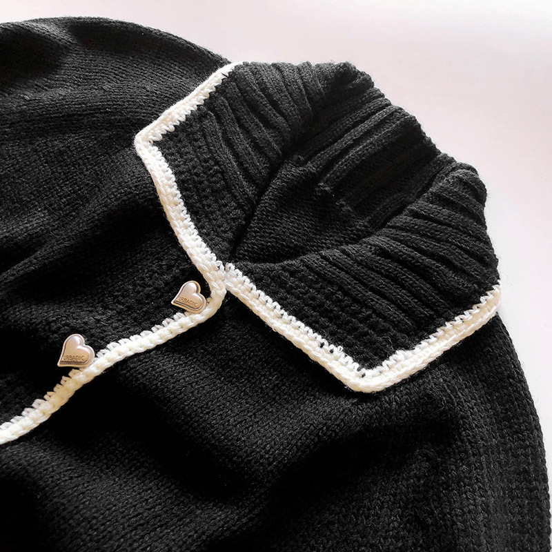 OEM fábrica personalizada Otoño Invierno señoras géneros de punto cuello Polo suéter de punto chaqueta abrigo Cardigan para mujeres