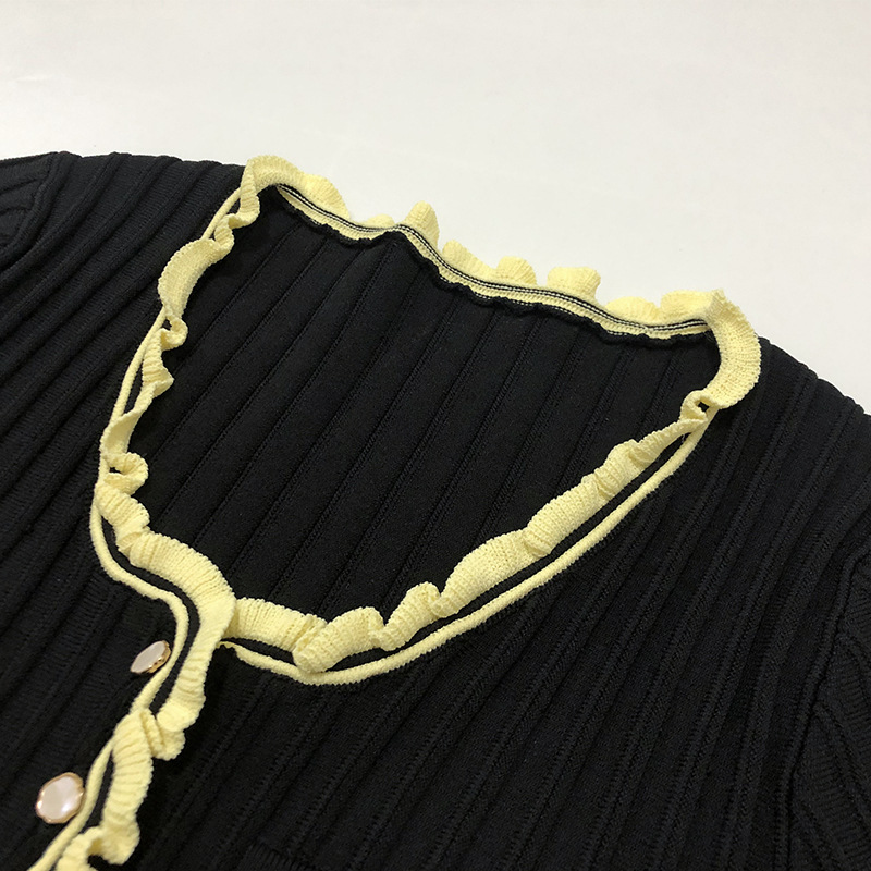 Las mujeres plisadas manga corta de encargo de la fábrica del OEM primavera-verano hacen punto el vestido del suéter