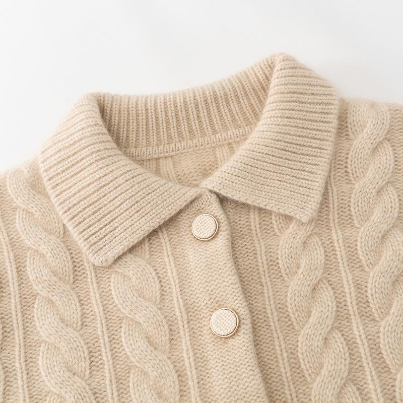 OEM personalizado Otoño Invierno señoras 100% Cashmere Short tejido suéter abrigo Cardigan para mujeres