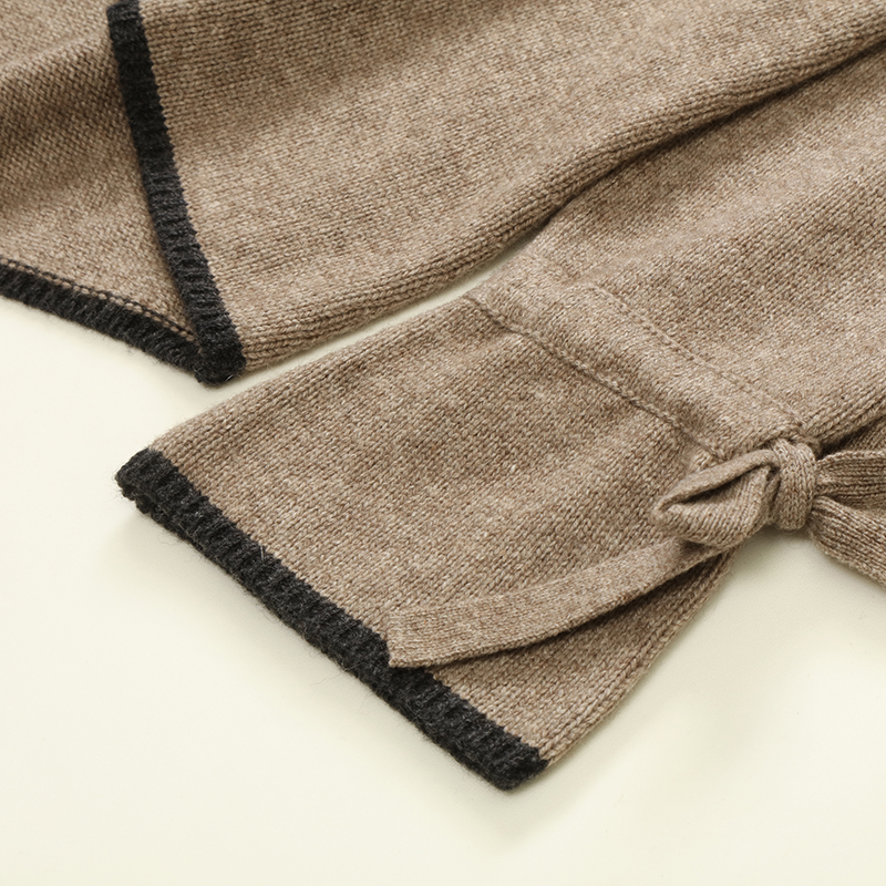 Suéter de punto mezclado de cachemira de las mujeres del cuello de la tortuga de la manga larga de encargo de la fábrica del OEM del otoño invierno