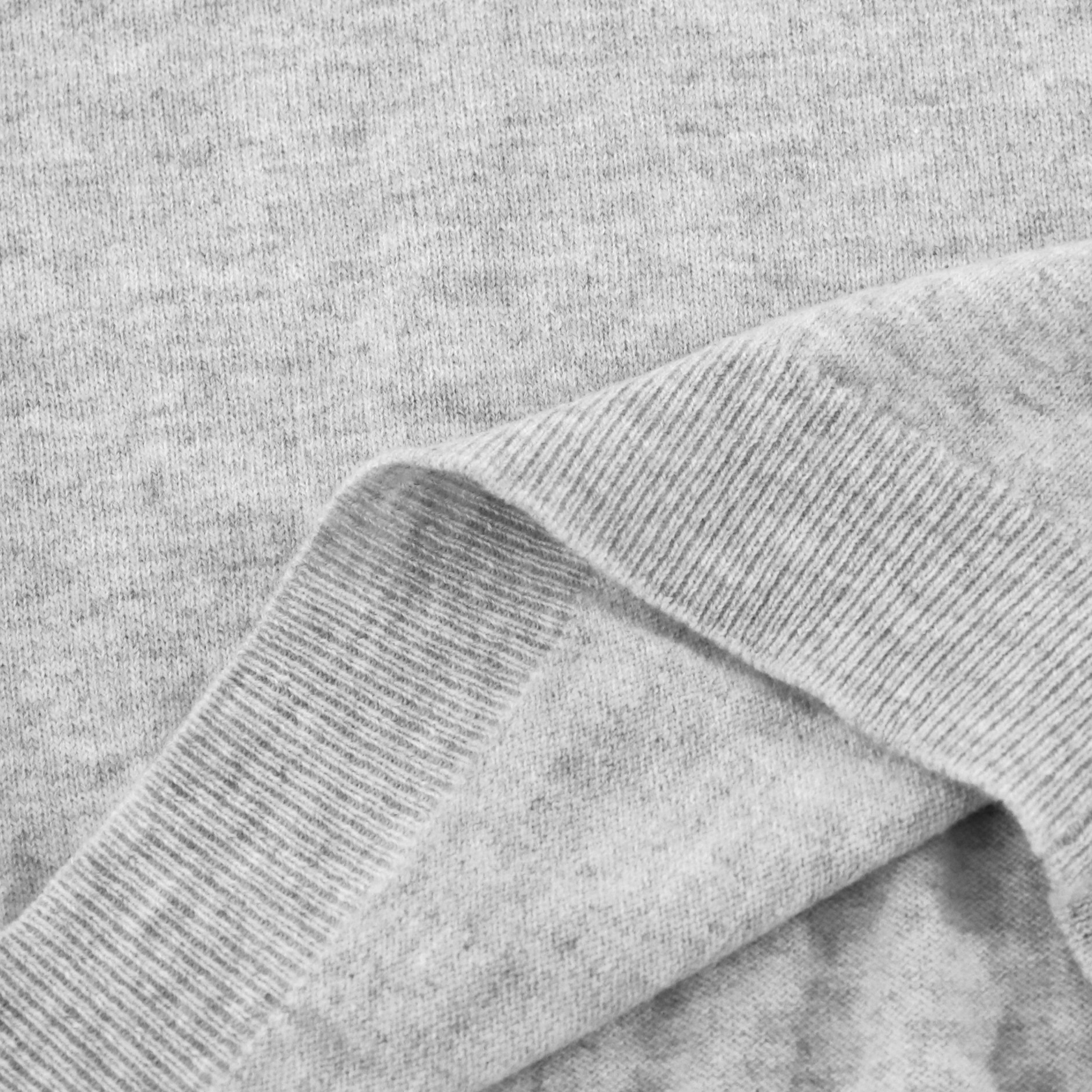 Suéter de punto superior de jersey de mujer de manga larga de Cachemira gris personalizado de fábrica OEM de Otoño Invierno