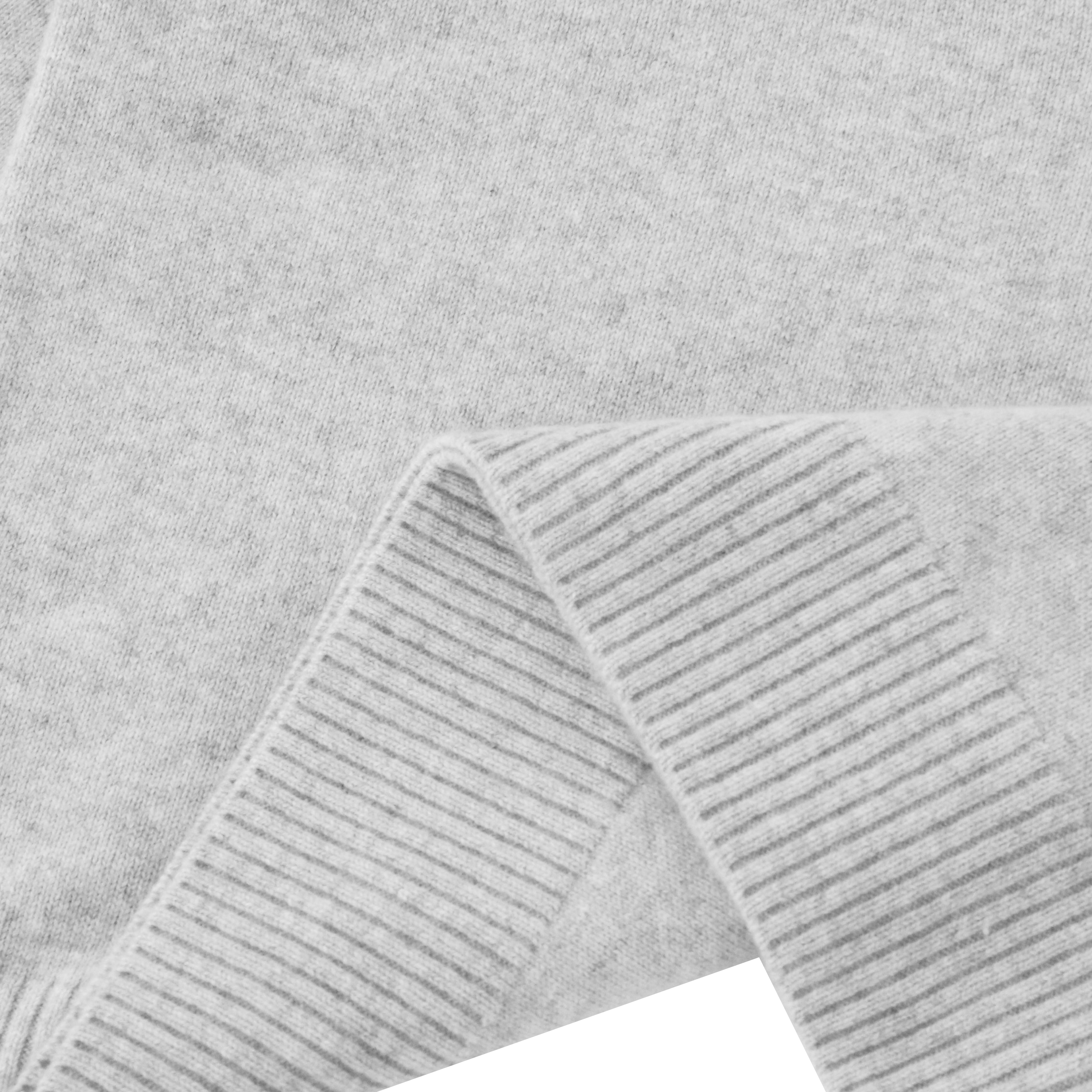 Suéter 100% gris de encargo del punto del jersey de las mujeres de la cachemira de la manga larga de encargo de la fábrica del OEM de la caída del invierno