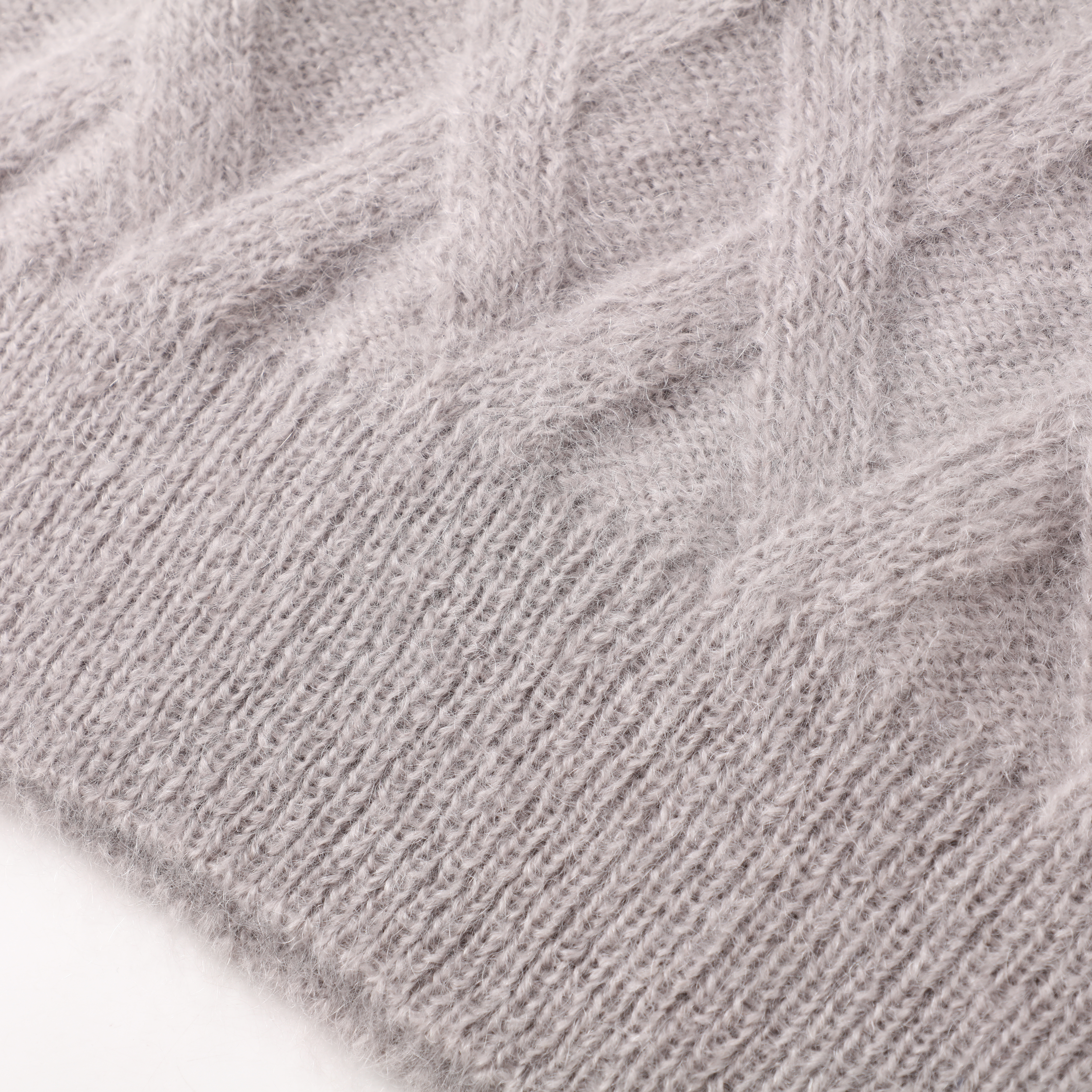 Otoño Invierno OEM fábrica moda nuevo personalizado manga larga lana cuello en V gris mujeres suéter de punto