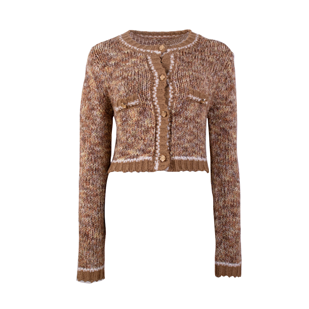 Fabricación OEM, géneros de punto de otoño personalizados, tejido suave, informal, para mujer, suéter, cárdigan superior para damas