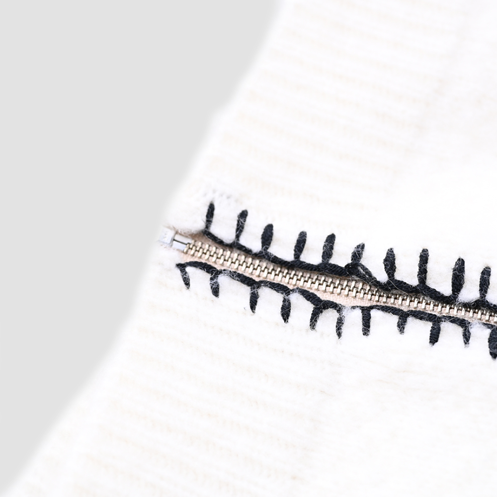 Fabricación OEM, prendas de punto de otoño personalizadas, tejido informal de cuello alto con cremallera, suéter para mujer, cárdigan superior para damas