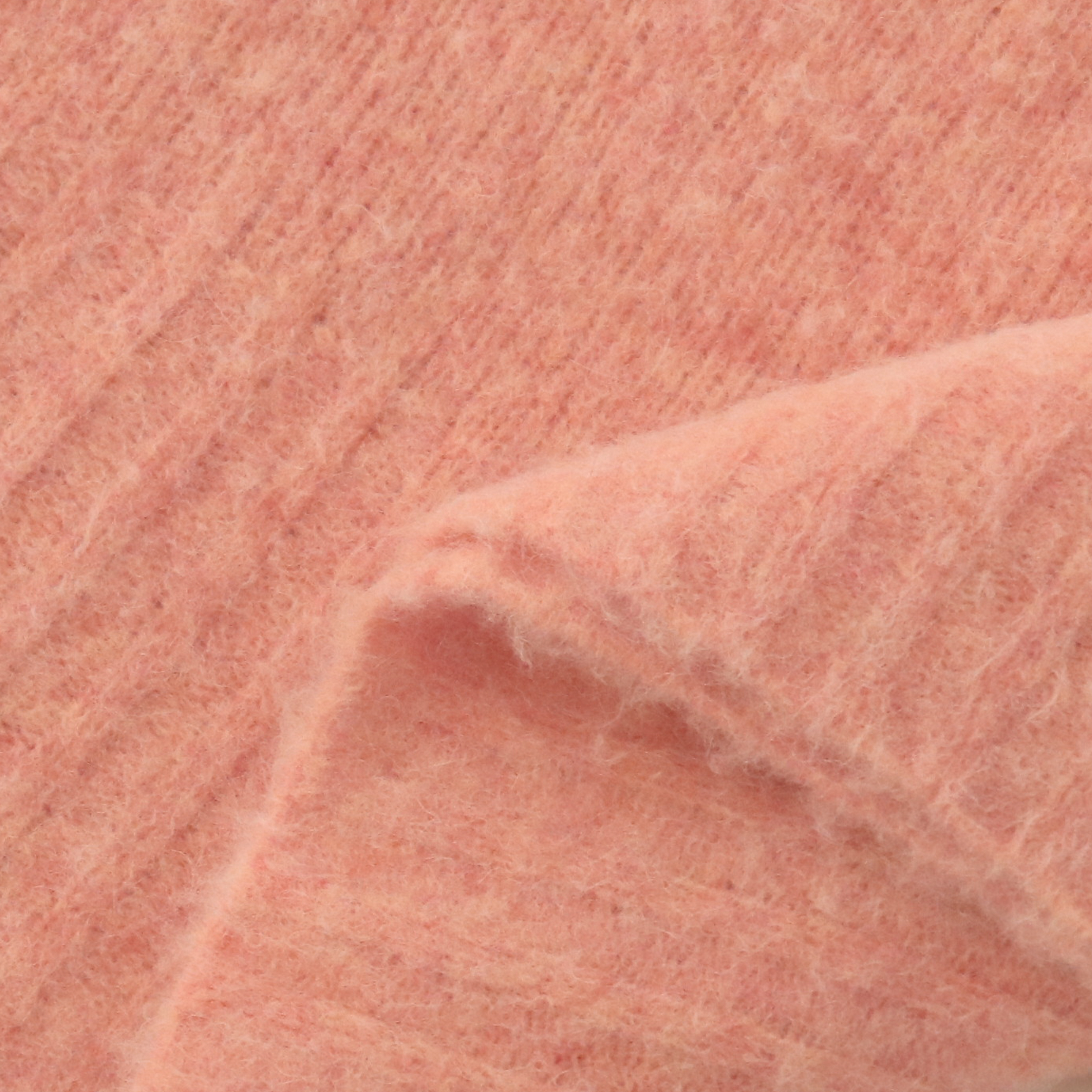 Suéter de punto de cuello redondo de manga larga rosa personalizado de fábrica OEM de otoño invierno para mujer