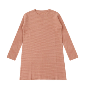 Vestido flojo del suéter del punto del jersey de las mujeres del rosa largo de encargo de la fábrica del OEM de la caída del invierno