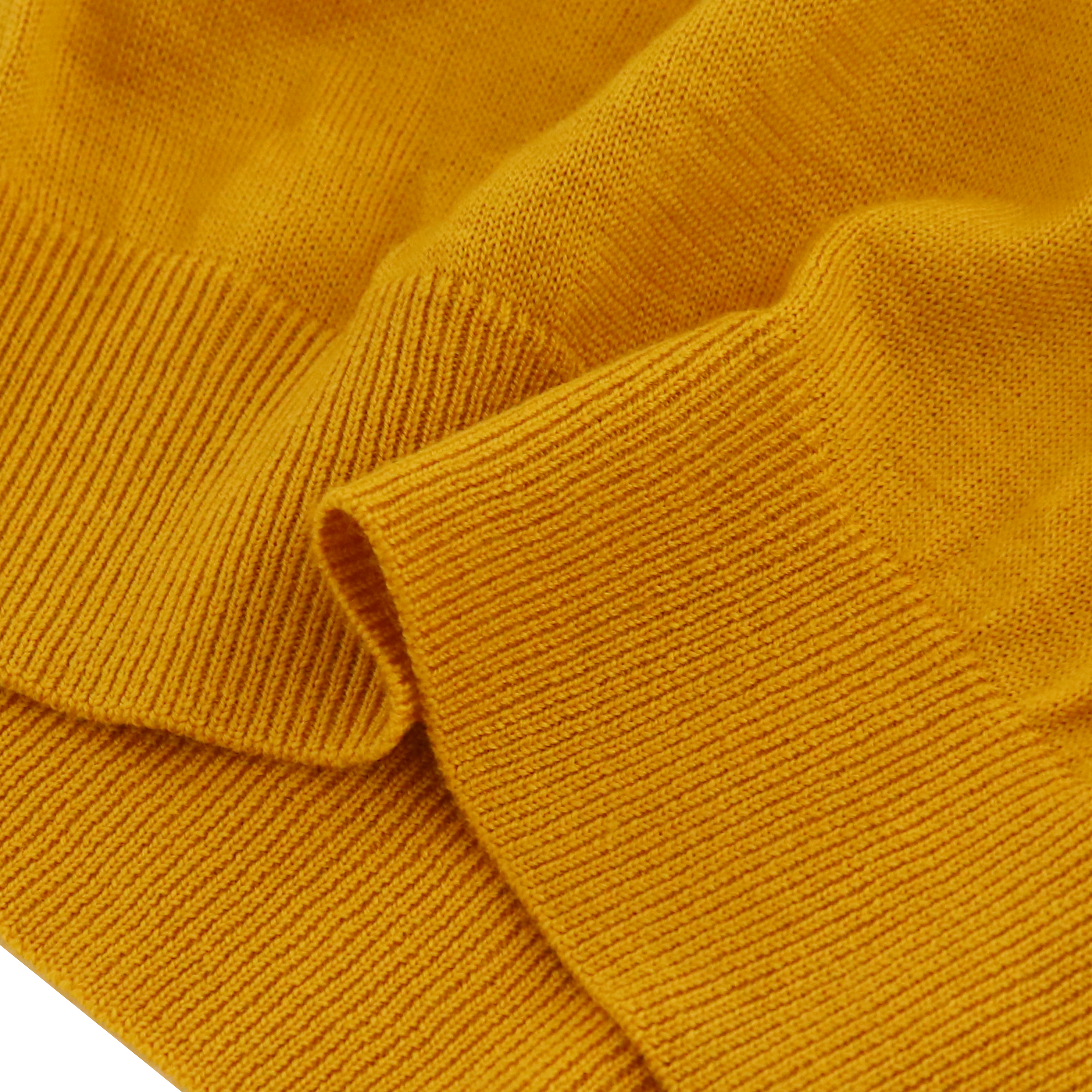 Otoño Invierno OEM fabricante personalizado manga larga 100% lana amarillo mujer jersey tejido suéter