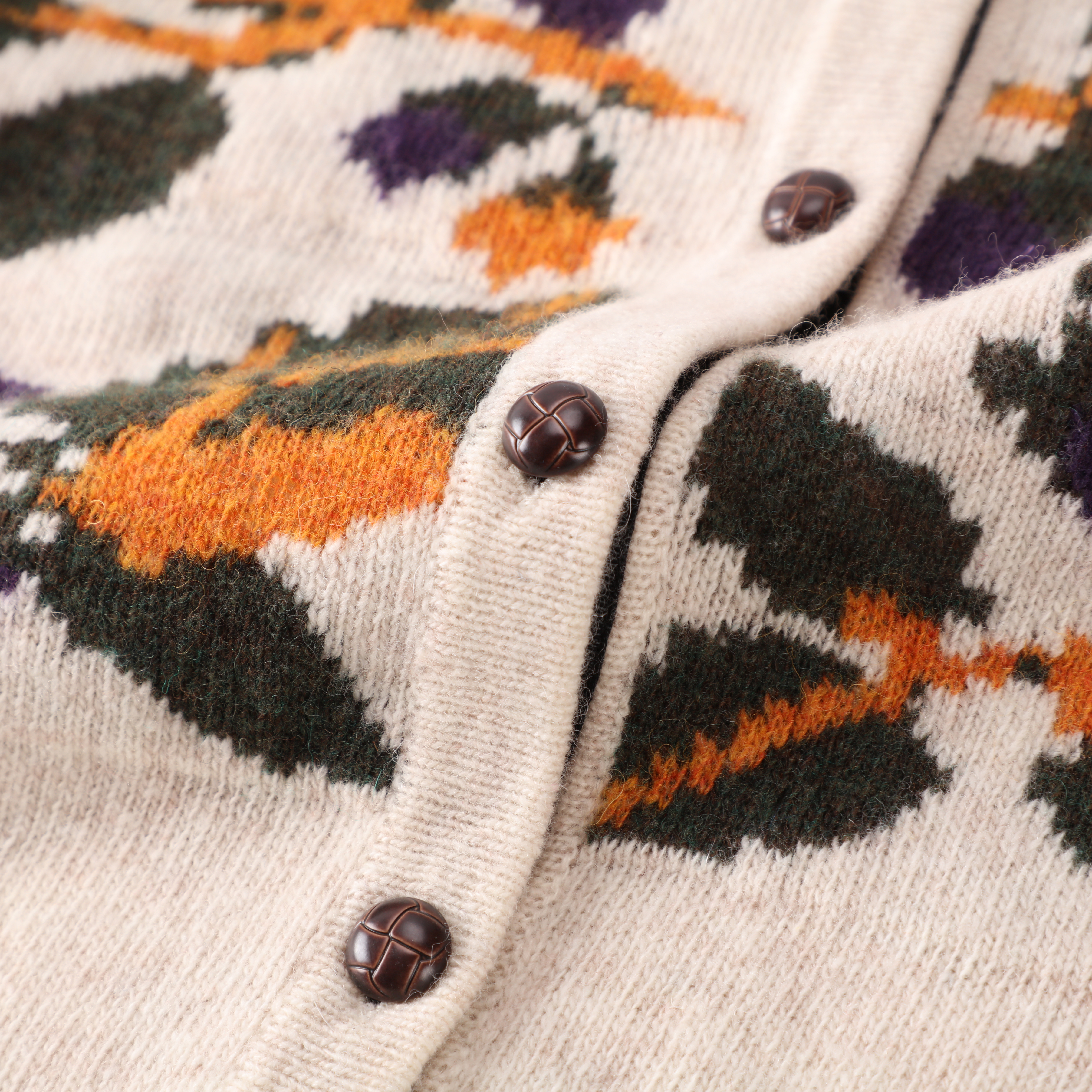 Otoño Invierno OEM personalizado blanco impreso manga larga lana mujer Top Knit Sweater Cardigan