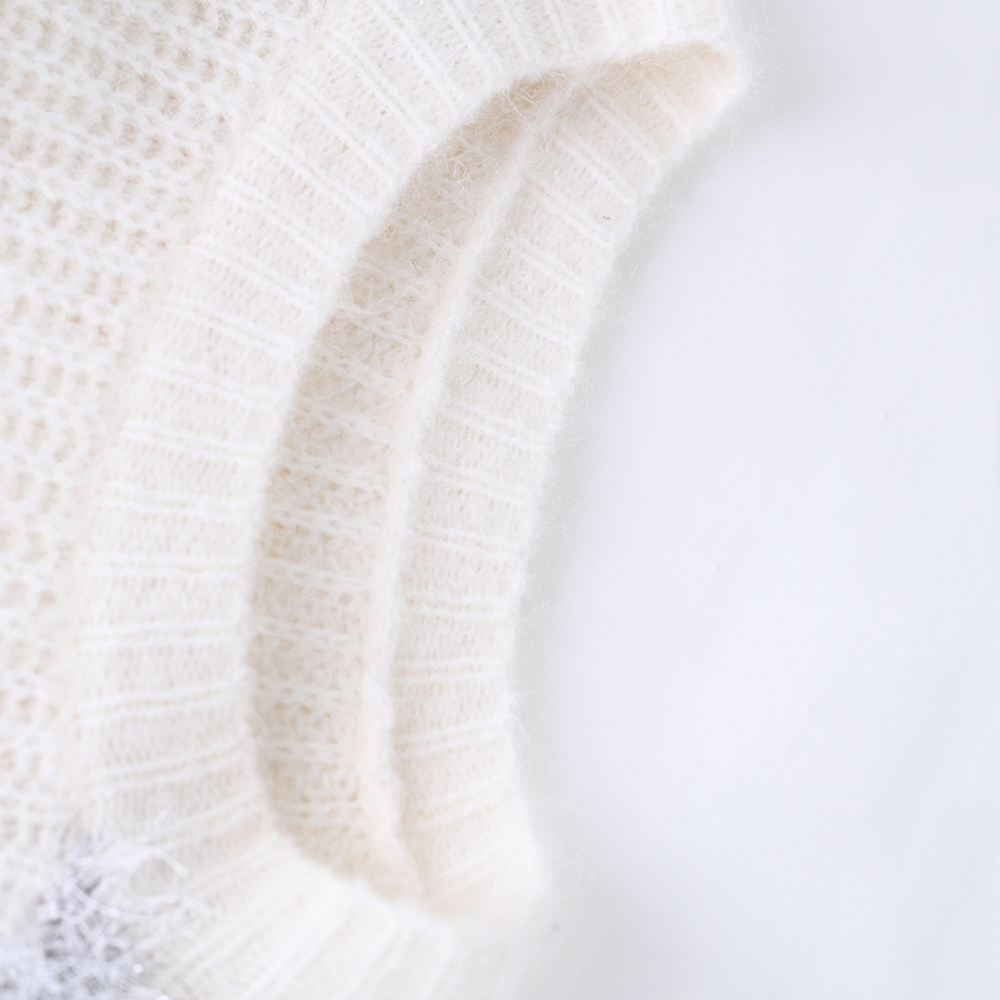 OEM Custom Fomen's Outumn Winter Knitwear suave manga larga suéter beige beige suéter