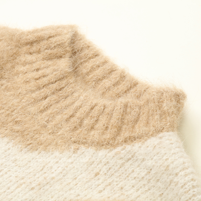 Otoño Invierno OEM fábrica personalizada lana manga larga mujer jersey tejido jacquard suéter 