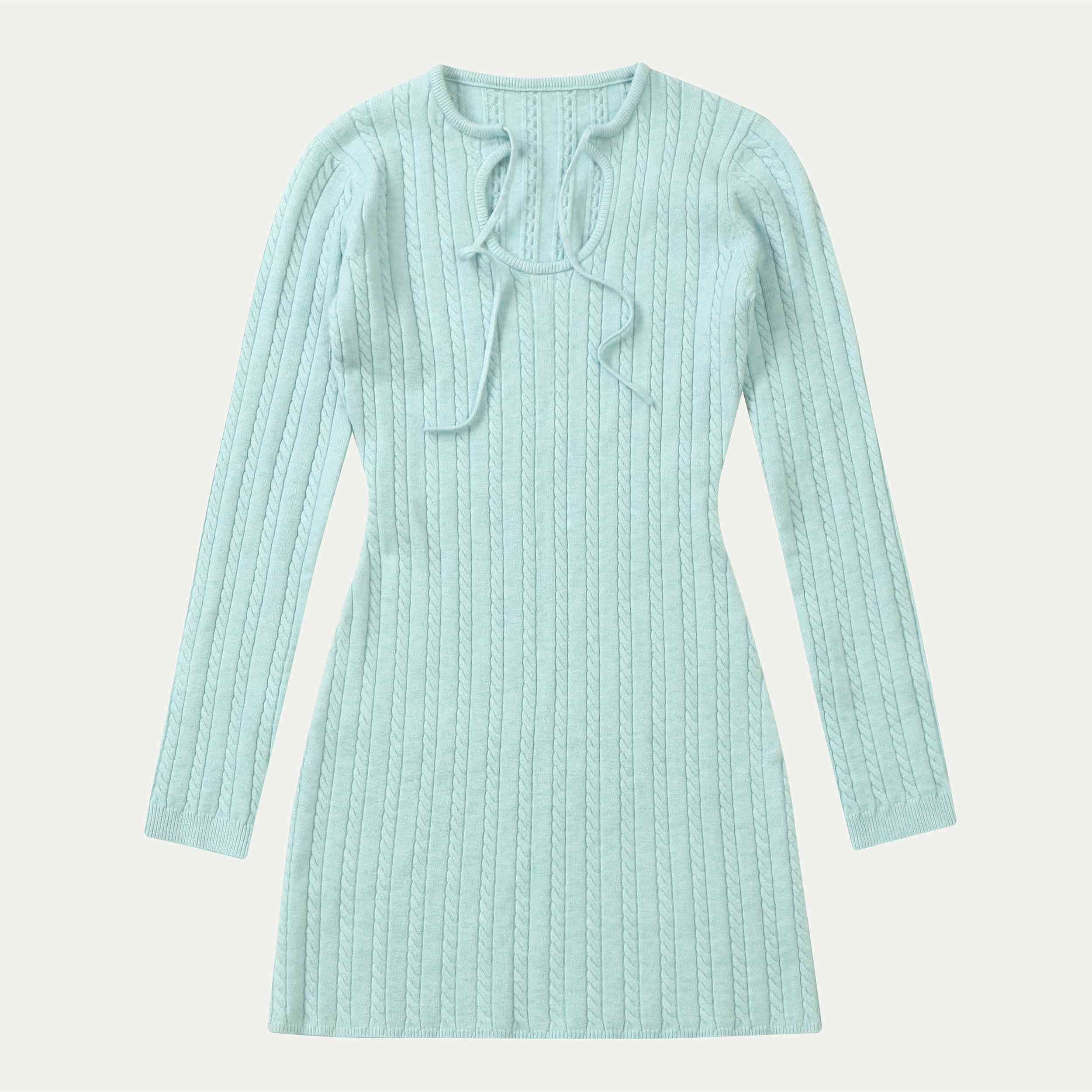 Vestido largo personalizado de los géneros de punto del modelo del cable del suéter del punto del jersey de las mujeres de la manga de la fábrica del OEM del otoño invierno