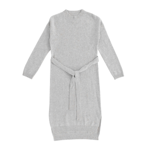 Vestido sólido de encargo del suéter del punto del jersey de las mujeres de la manga larga de encargo de la fábrica del OEM del otoño-invierno