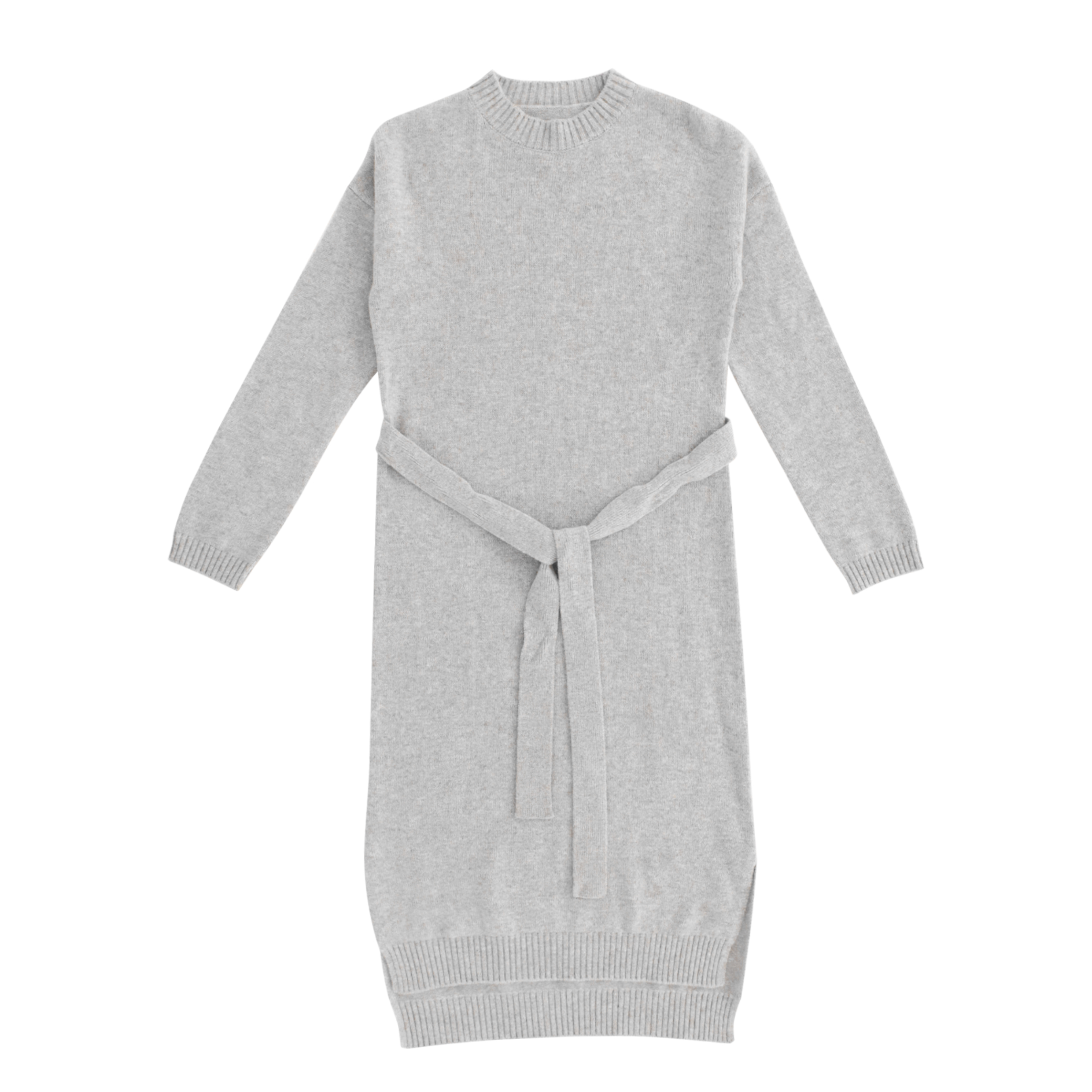 Vestido de suéter de punto sólido de manga larga personalizado de fábrica OEM de otoño invierno para mujer