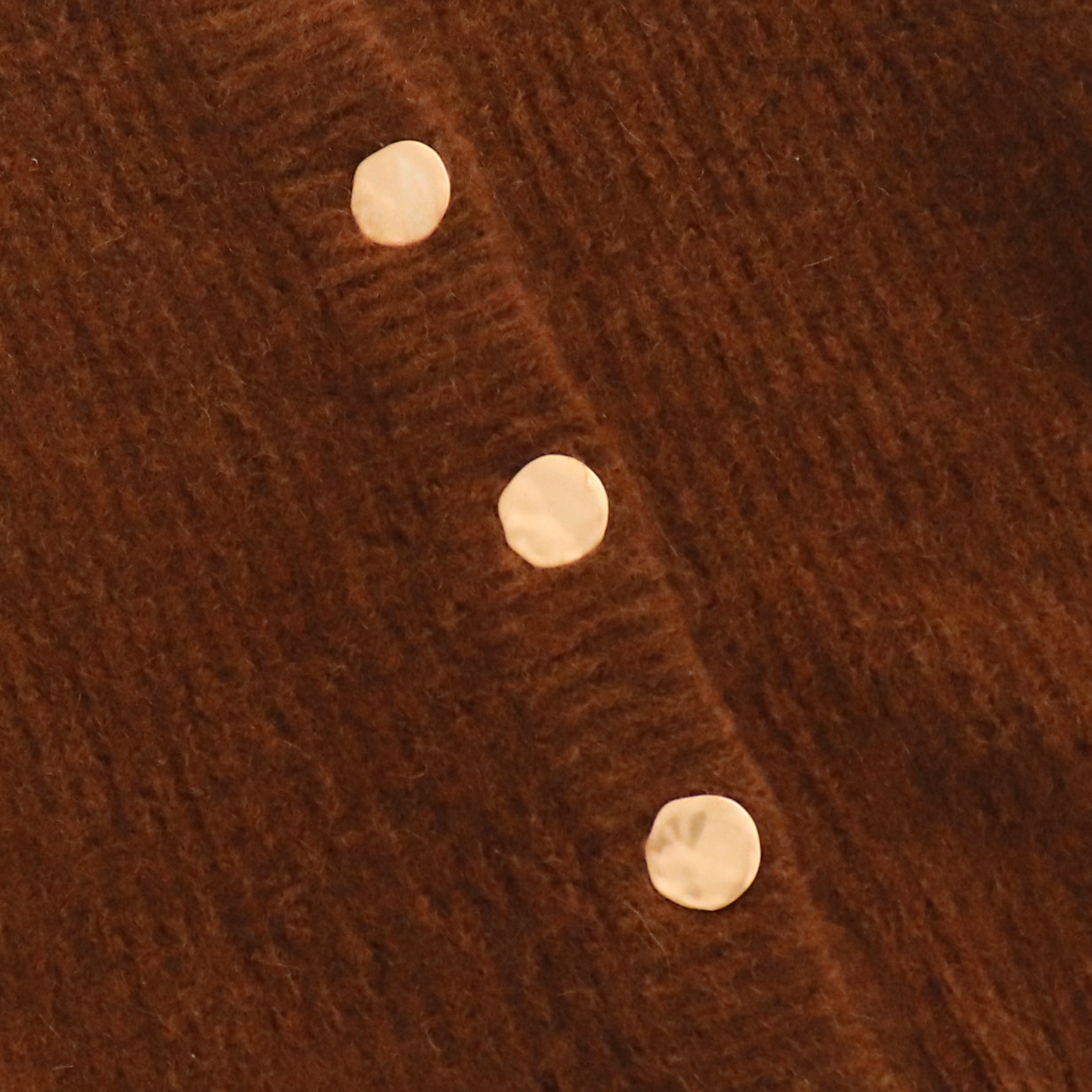 Otoño Invierno OEM personalizado sólido marrón manga larga lana mujer Top Knit Sweater Cardigan