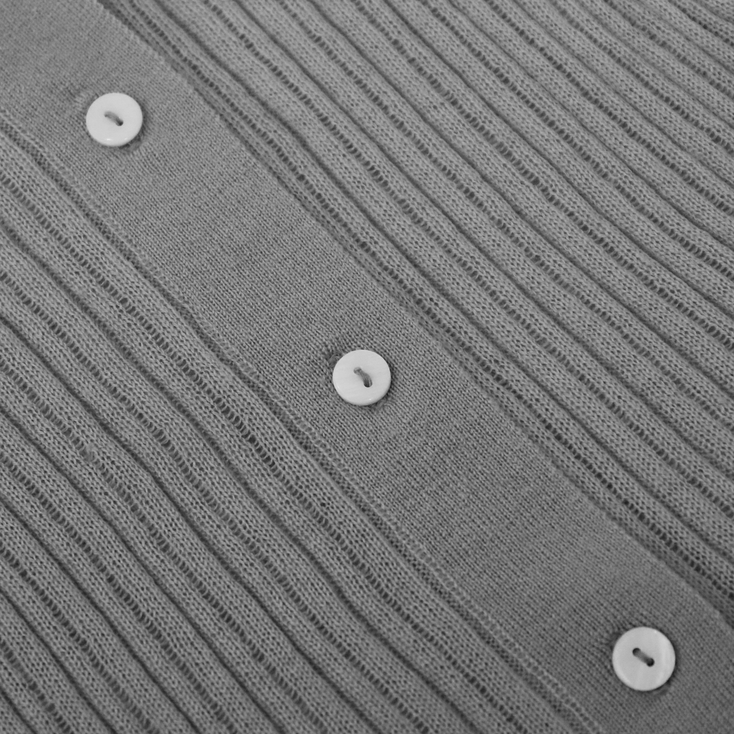 Cárdigan de suéter de punto de mujer de manga larga gris invierno personalizado OEM de alta calidad