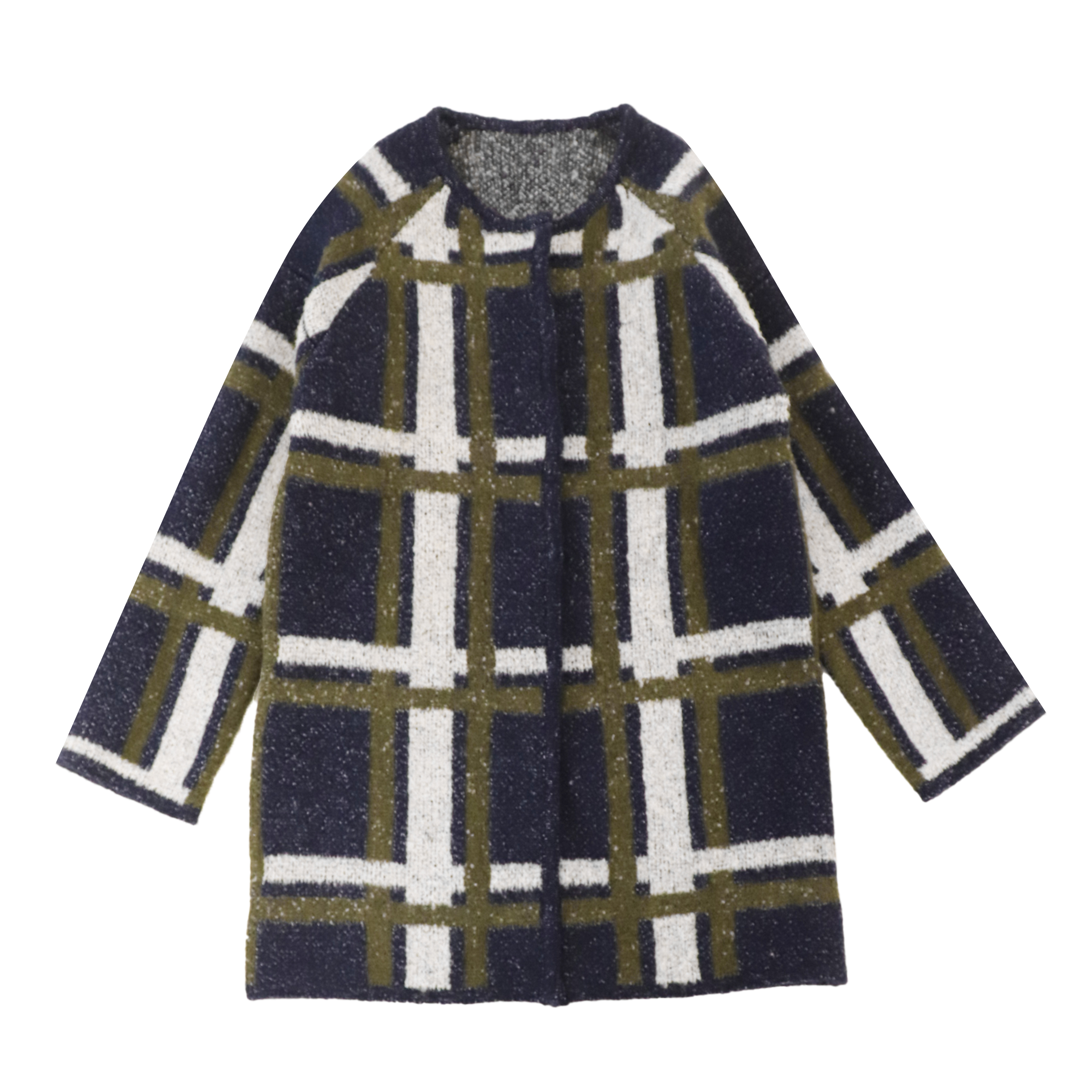 Rebeca de la capa del suéter de las señoras de las mujeres de la manga larga de la impresión de la tela escocesa de encargo de la fábrica del OEM