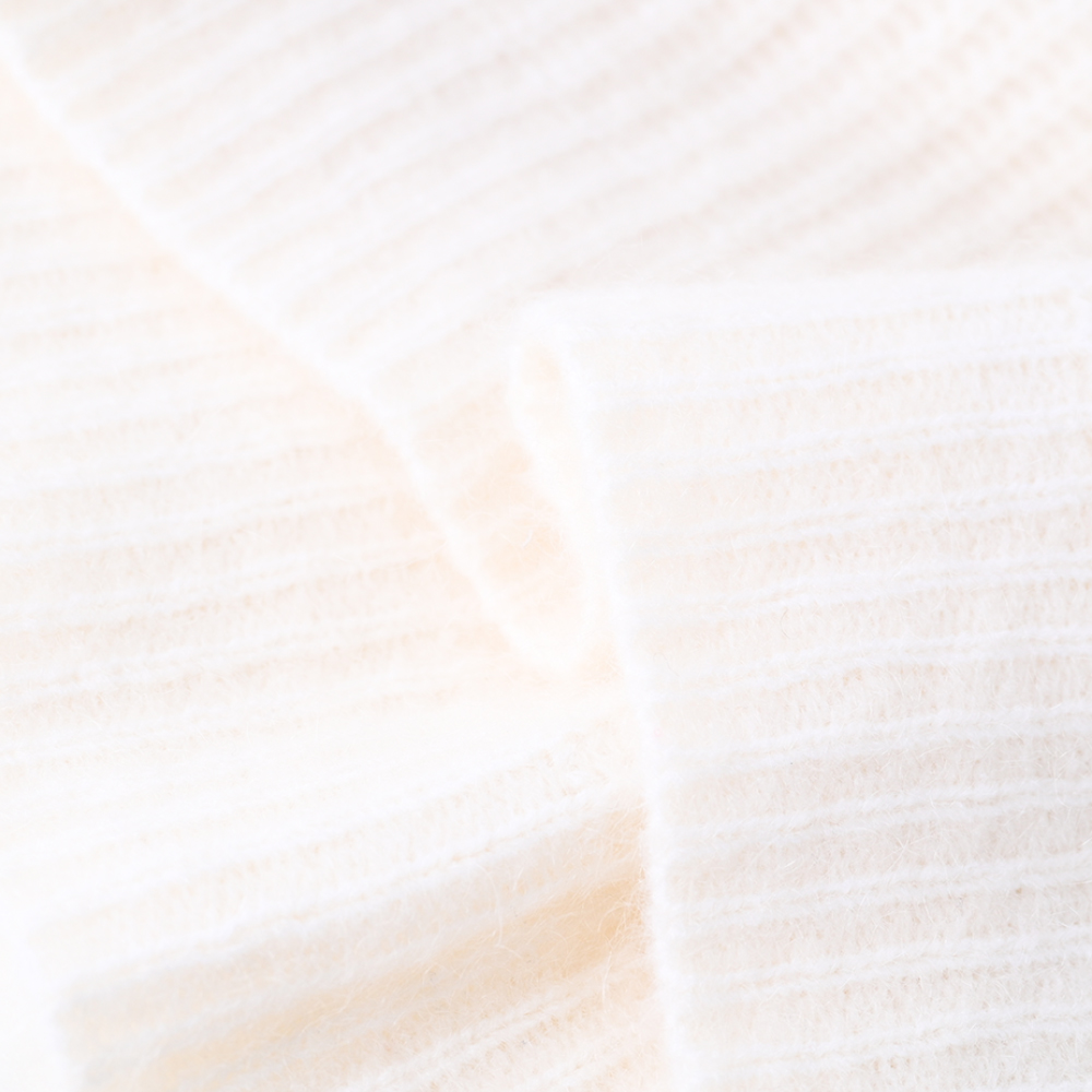 OEM Custom Fomen's Outumn Winter Knitwear suave manga larga suéter beige beige suéter