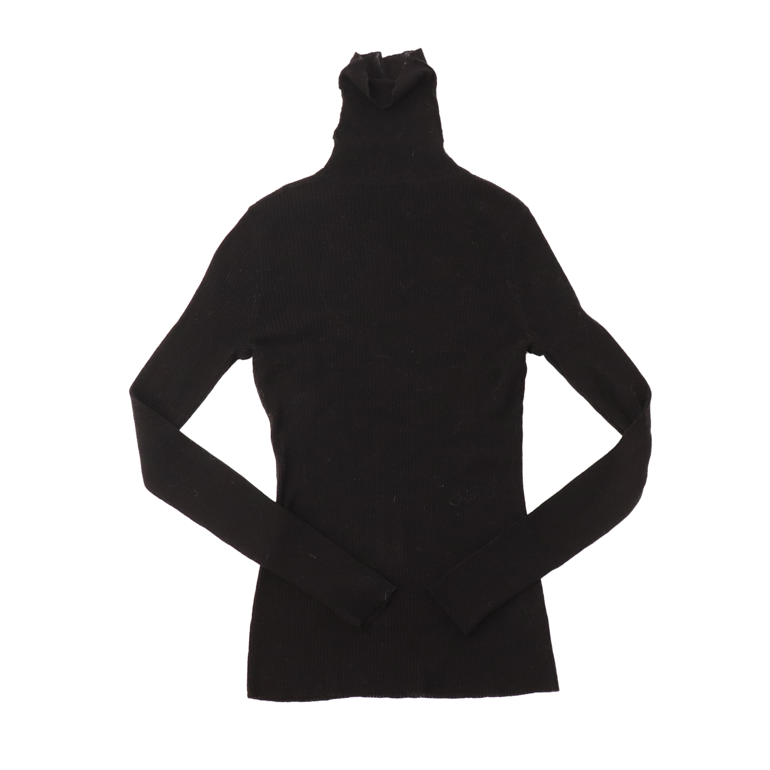 Suéter largo del punto del jersey de las mujeres del negro del cuello alto de la manga de las lanas de encargo de la fábrica del OEM del invierno