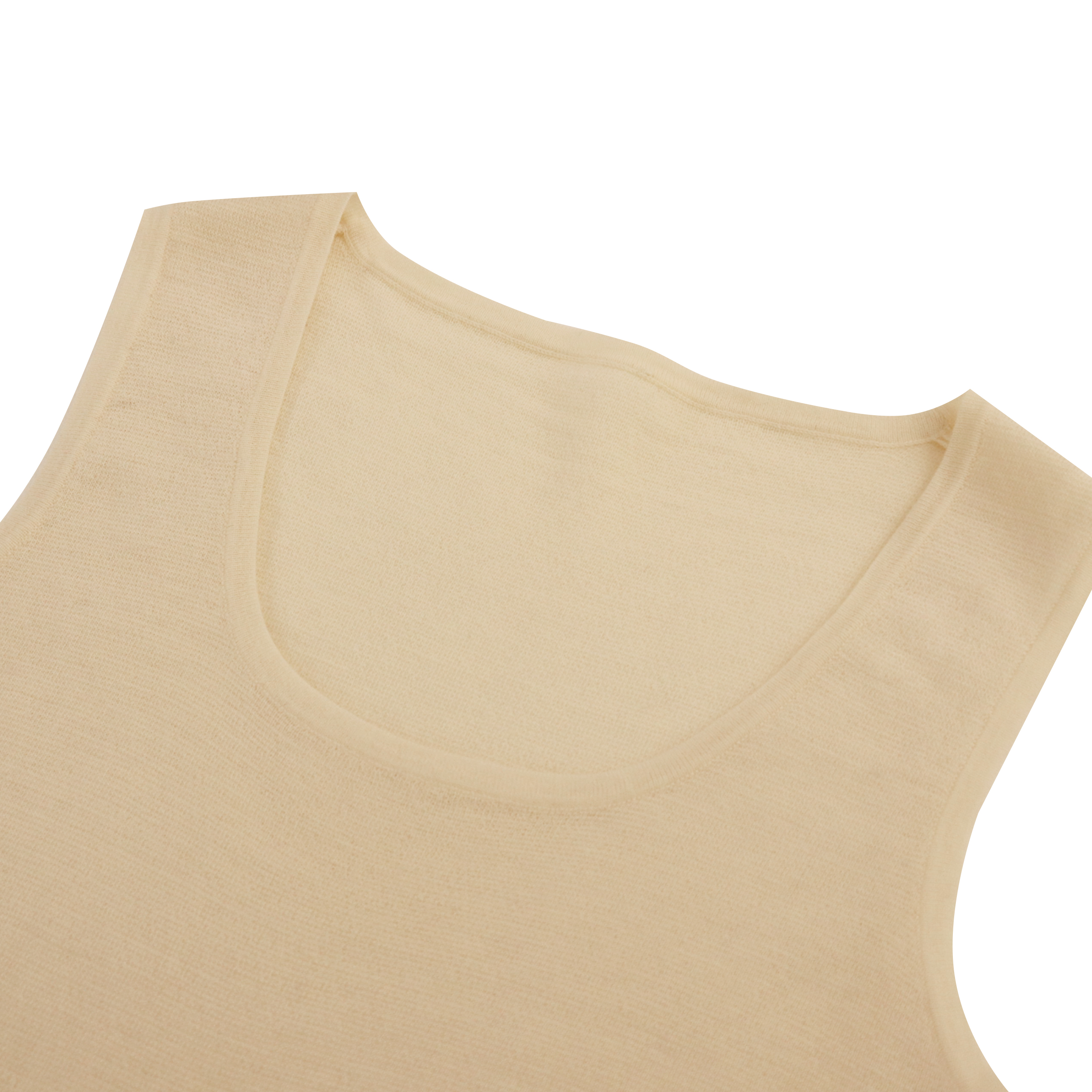 Chaleco de suéter sin mangas de punto blanco con cuello redondo para mujer personalizado de fábrica OEM 