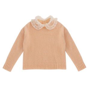 Suéter largo personalizado del punto del jersey de las mujeres del rosa del cuello de la muñeca de la manga de la fábrica del OEM del otoño invierno