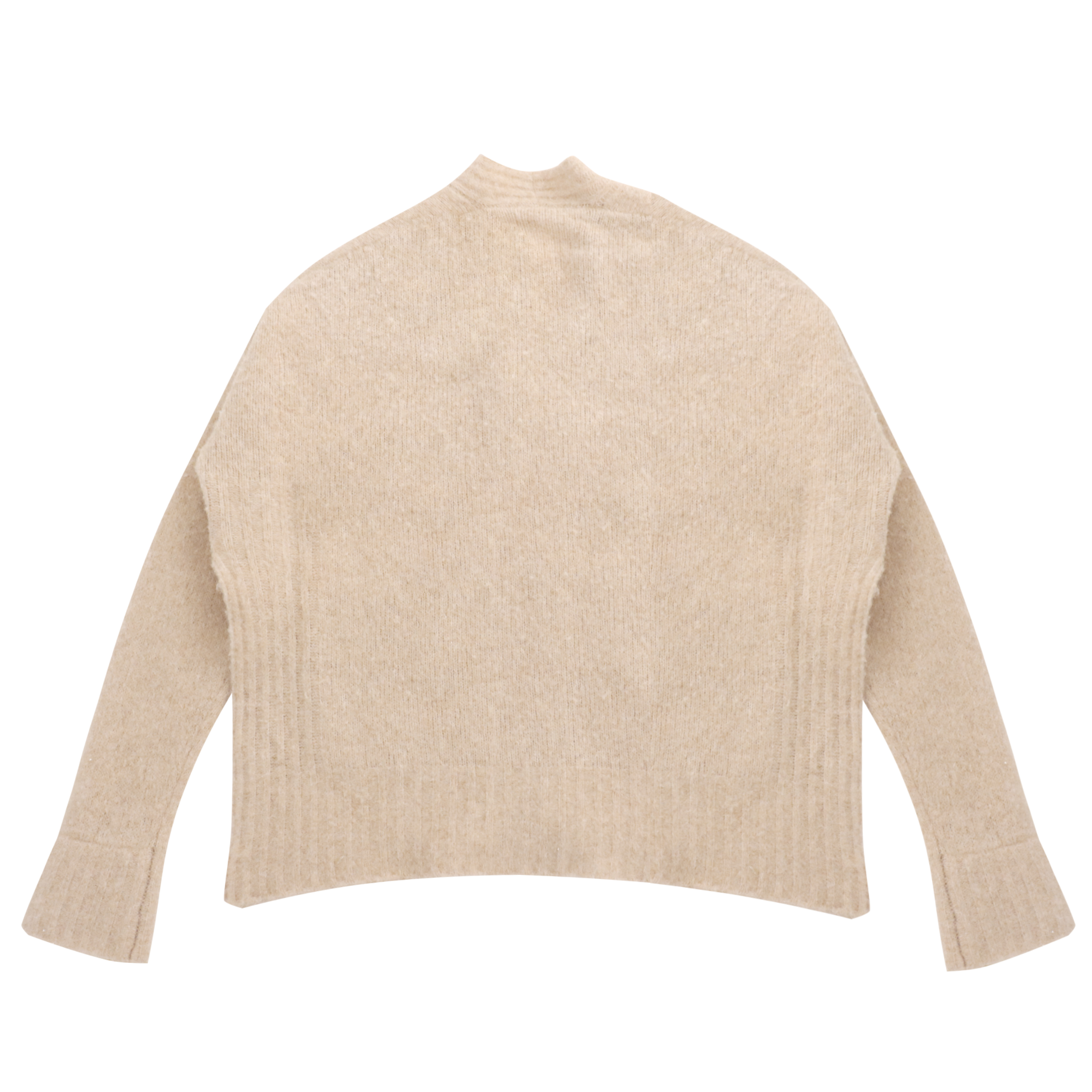 Suéter de punto con bolsillo para mujer, cuello en V, manga larga, Beige, personalizado, Otoño Invierno