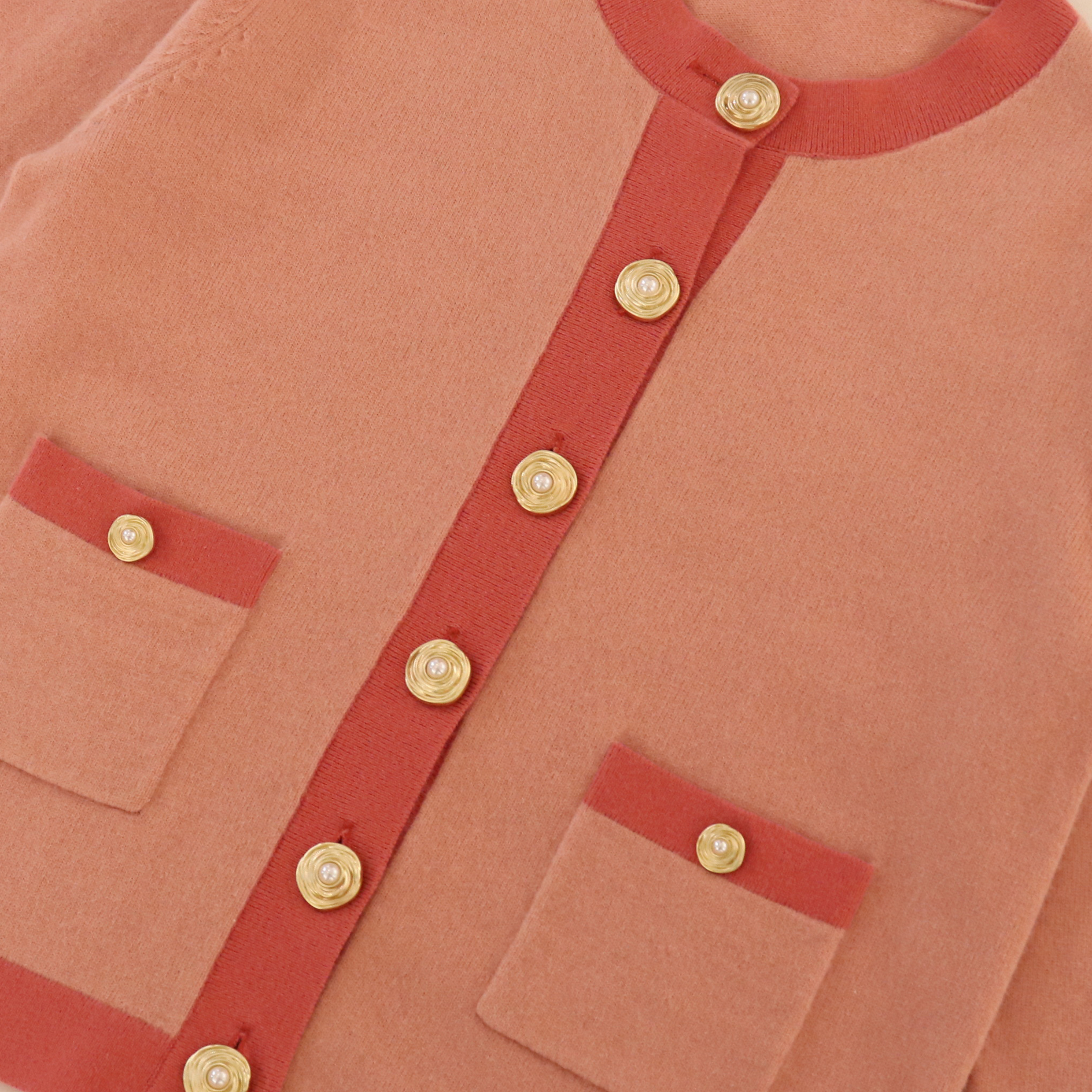 Conjunto de punto de mujer de dos piezas con falda superior de cárdigan de manga larga de invierno personalizado OEM