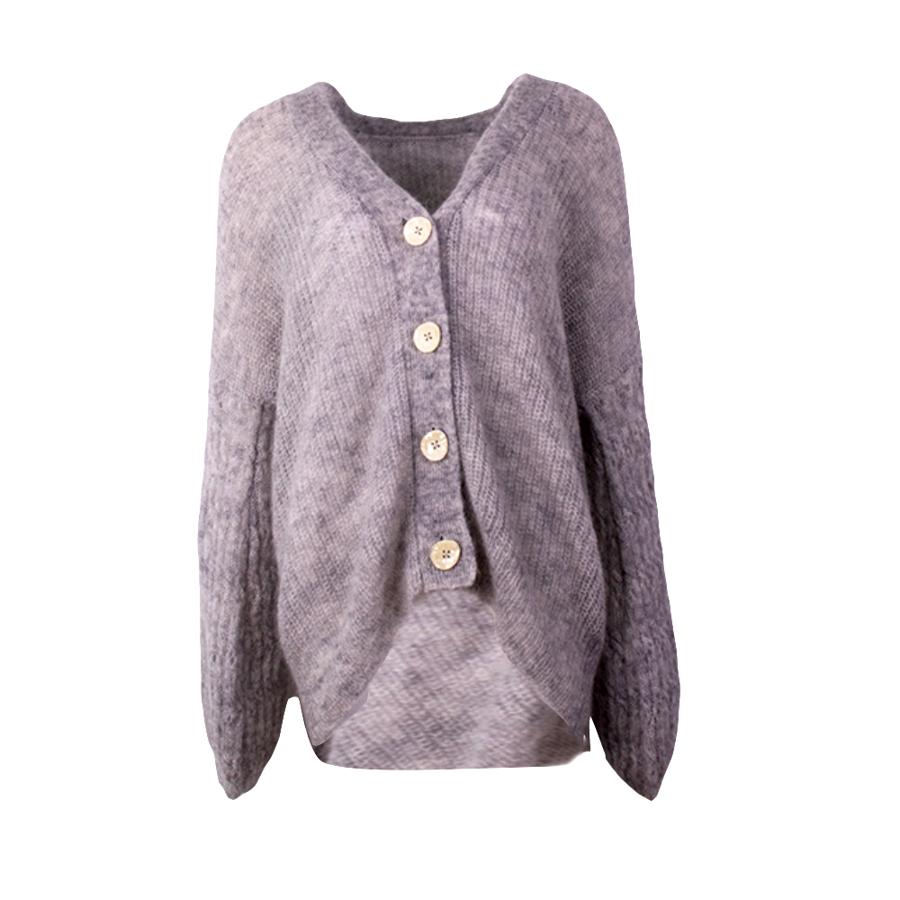 El OEM fabrica la rebeca larga hecha punto con cuello de pico de encargo de la capa del suéter de las señoras de las mujeres de los géneros de punto del otoño-invierno