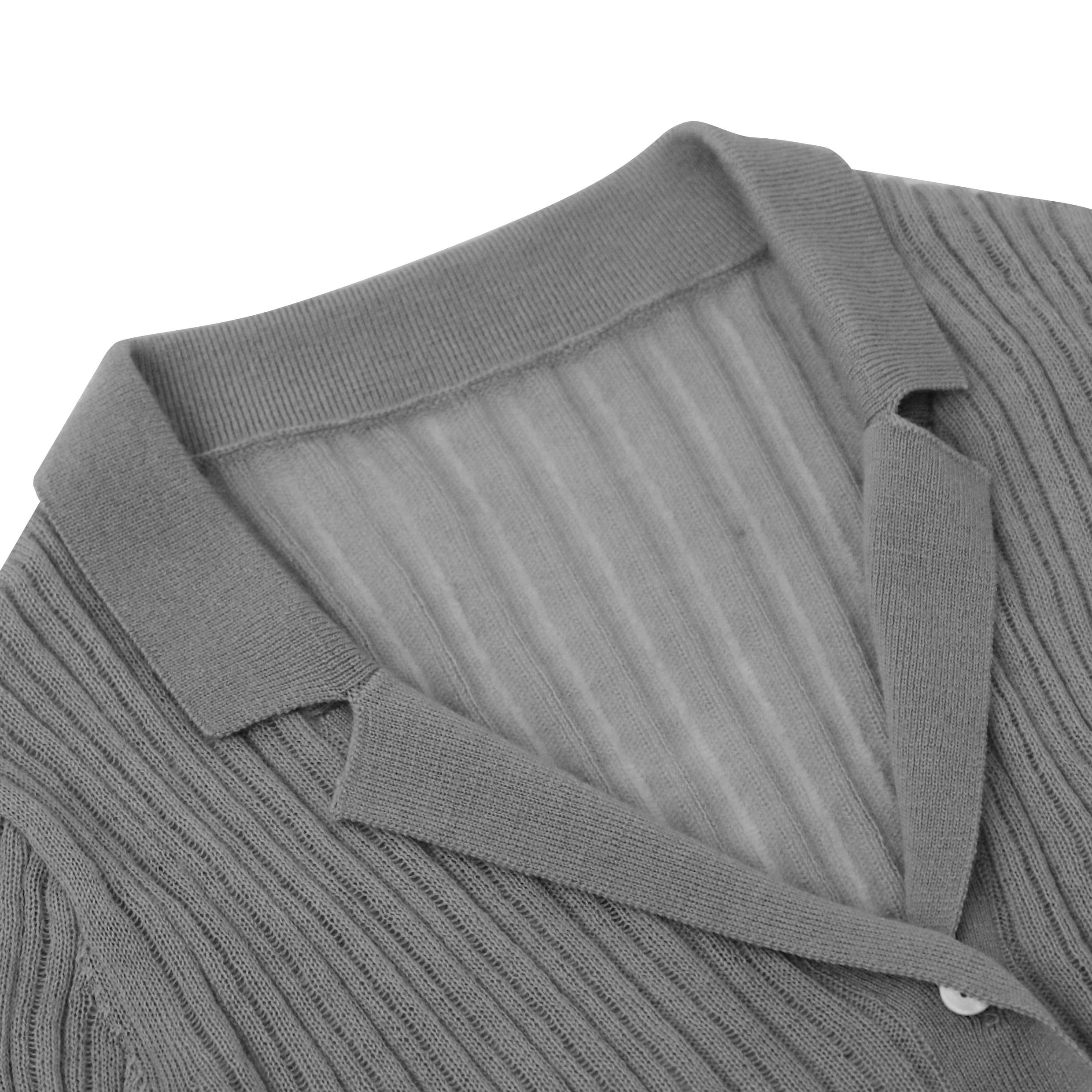 Cárdigan de suéter de punto de mujer de manga larga gris invierno personalizado OEM de alta calidad