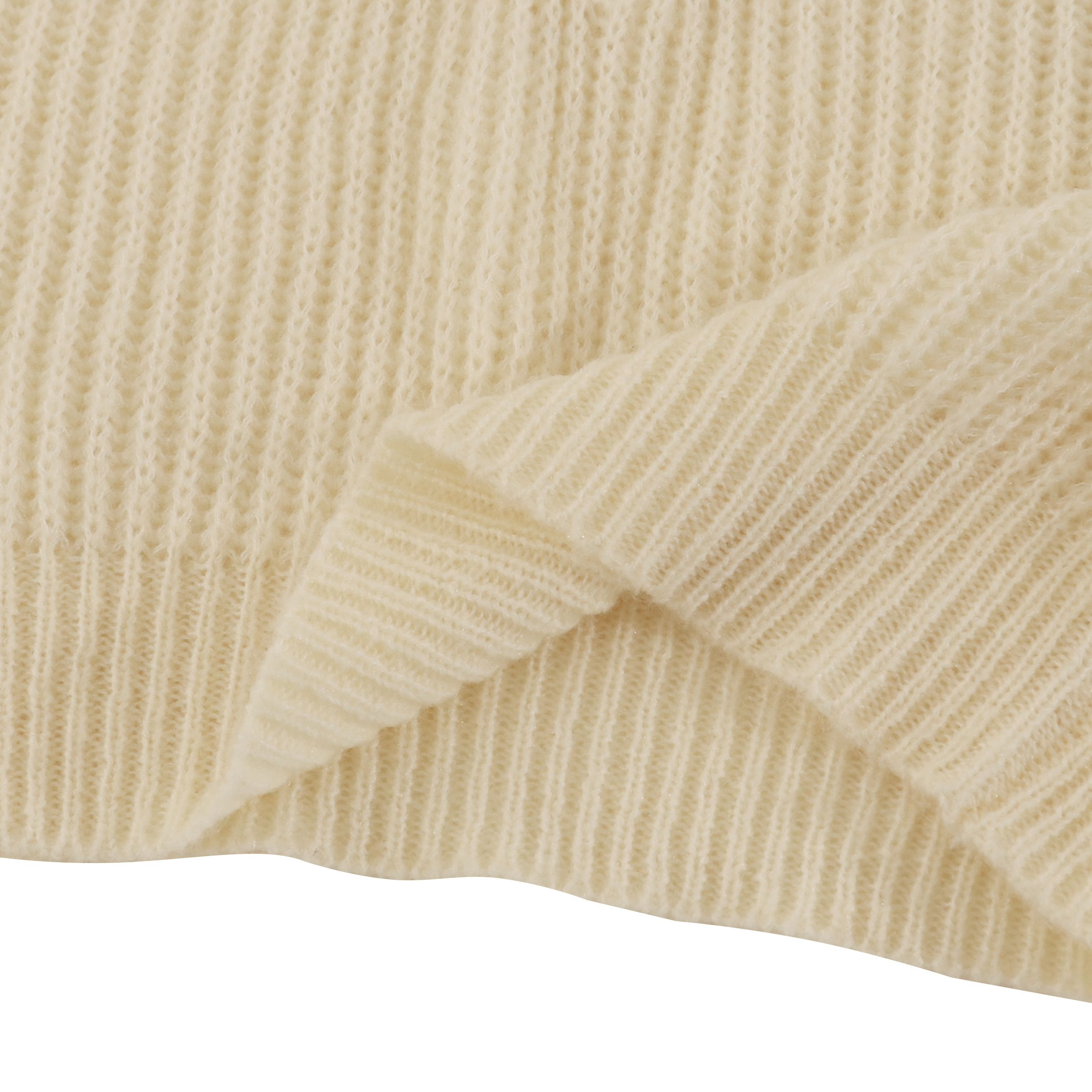 Suéter de punto de jersey de manga larga blanco personalizado de fábrica OEM de invierno para mujer