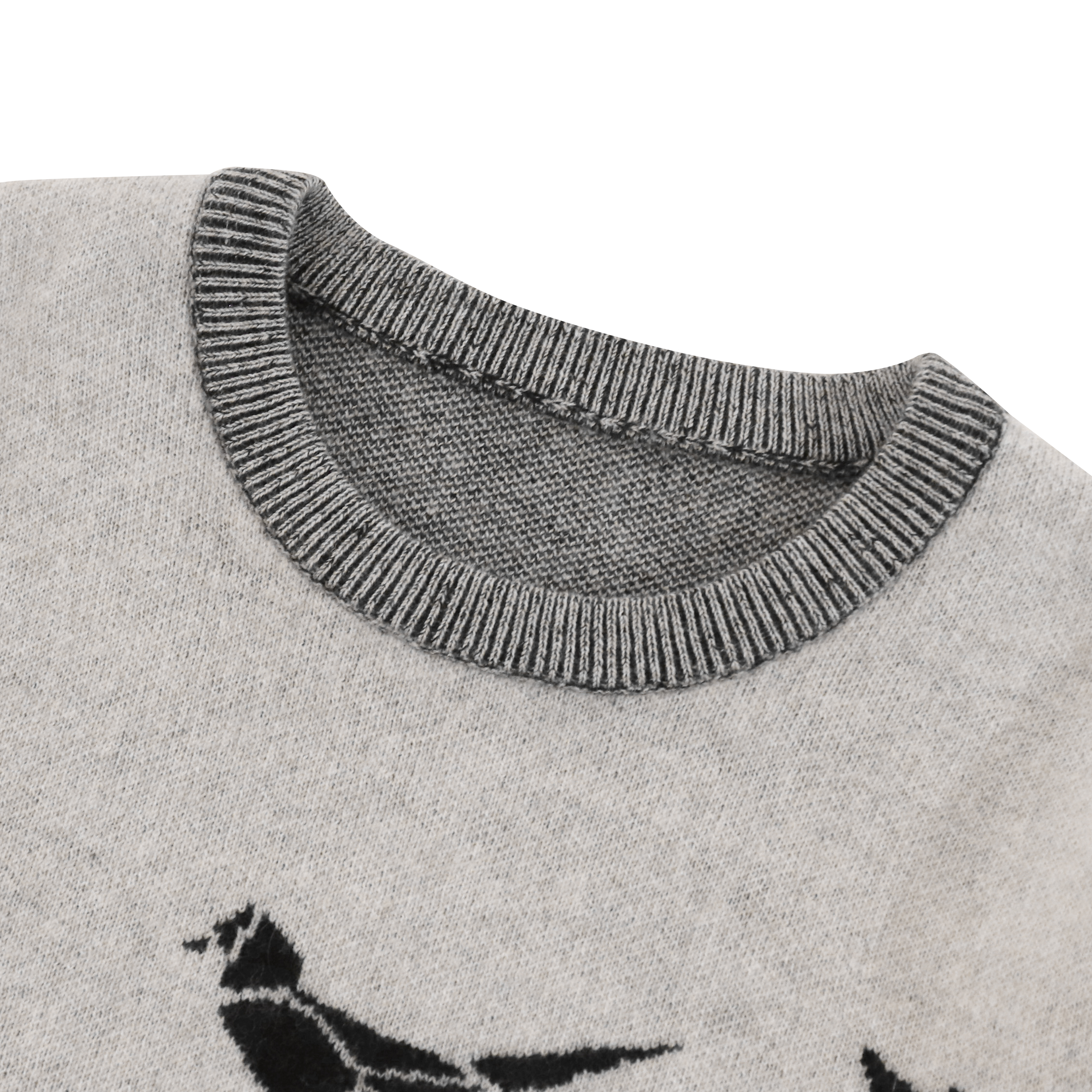 Suéter de punto de jersey de mujer de colores contrastantes con estampado de manga larga personalizado de fabricante OEM de otoño invierno