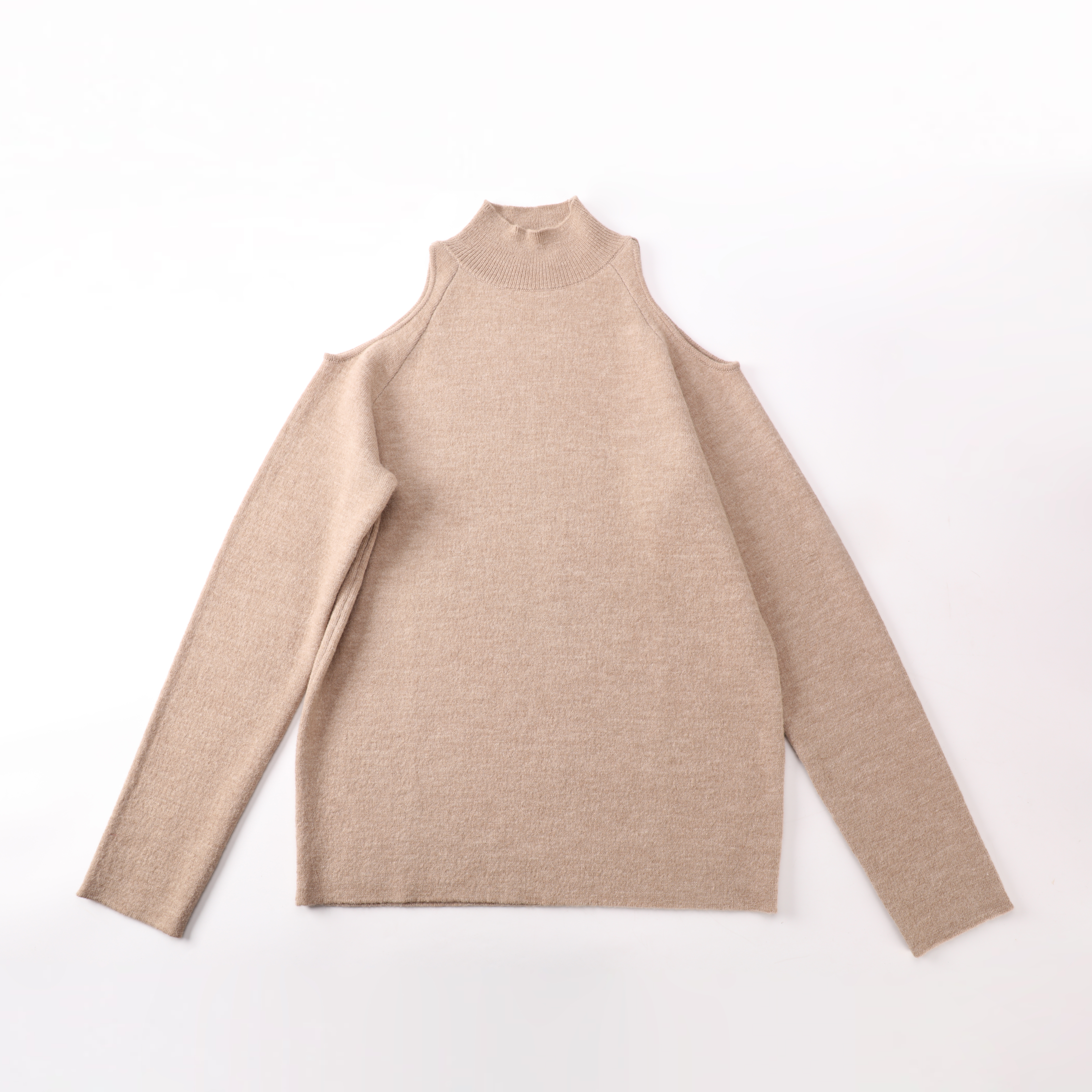 Suéter de punto de cuello alto de manga larga personalizado de fábrica OEM de Otoño Invierno para mujer