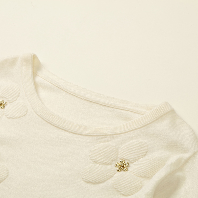 Suéter de punto de jersey de mujer Jacquard de manga larga de lana personalizada de fábrica OEM de Otoño Invierno 