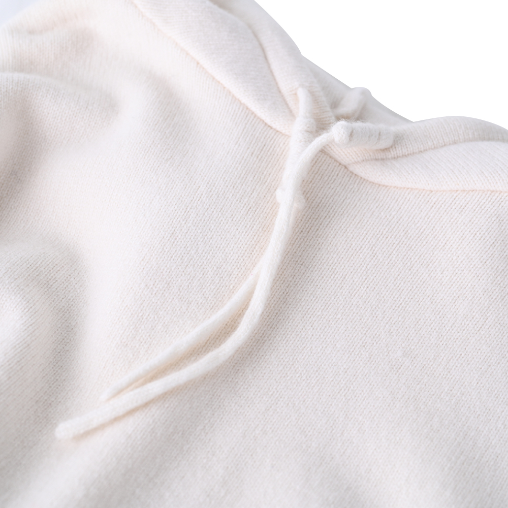 Suéter de punto de lana de manga larga personalizado con capucha de moda de fábrica OEM de otoño e invierno para mujer