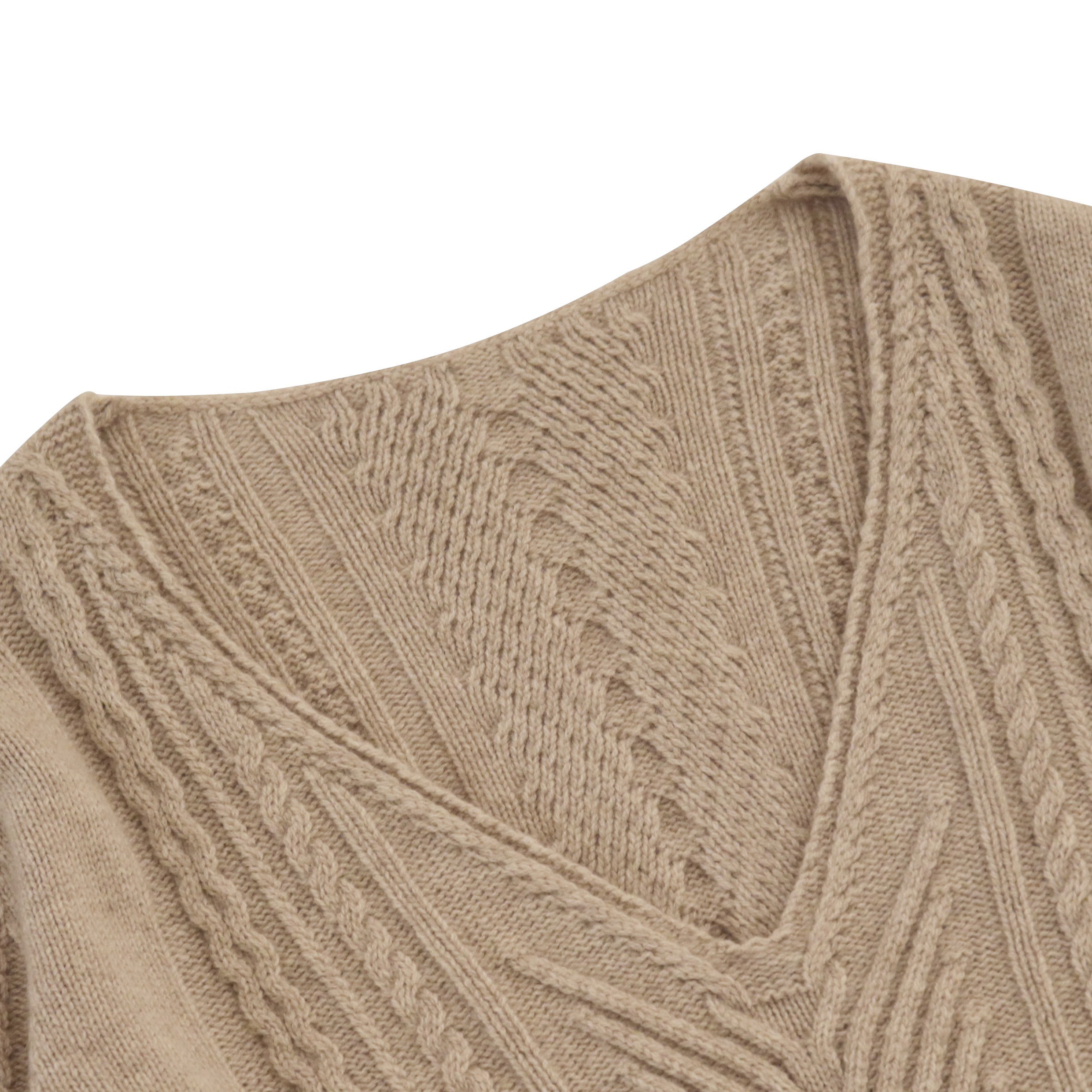 Suéter gris de encargo del punto del jersey de las mujeres de la manga larga de la fábrica del OEM del otoño invierno