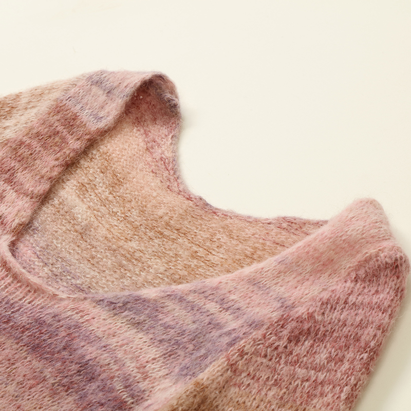 Vestido largo para mujer del suéter del punto del jersey de la manga del tinte espacial del invierno de encargo del OEM