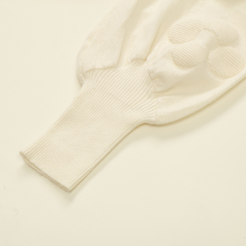 Suéter de punto de jersey de mujer Jacquard de manga larga de lana personalizada de fábrica OEM de Otoño Invierno 