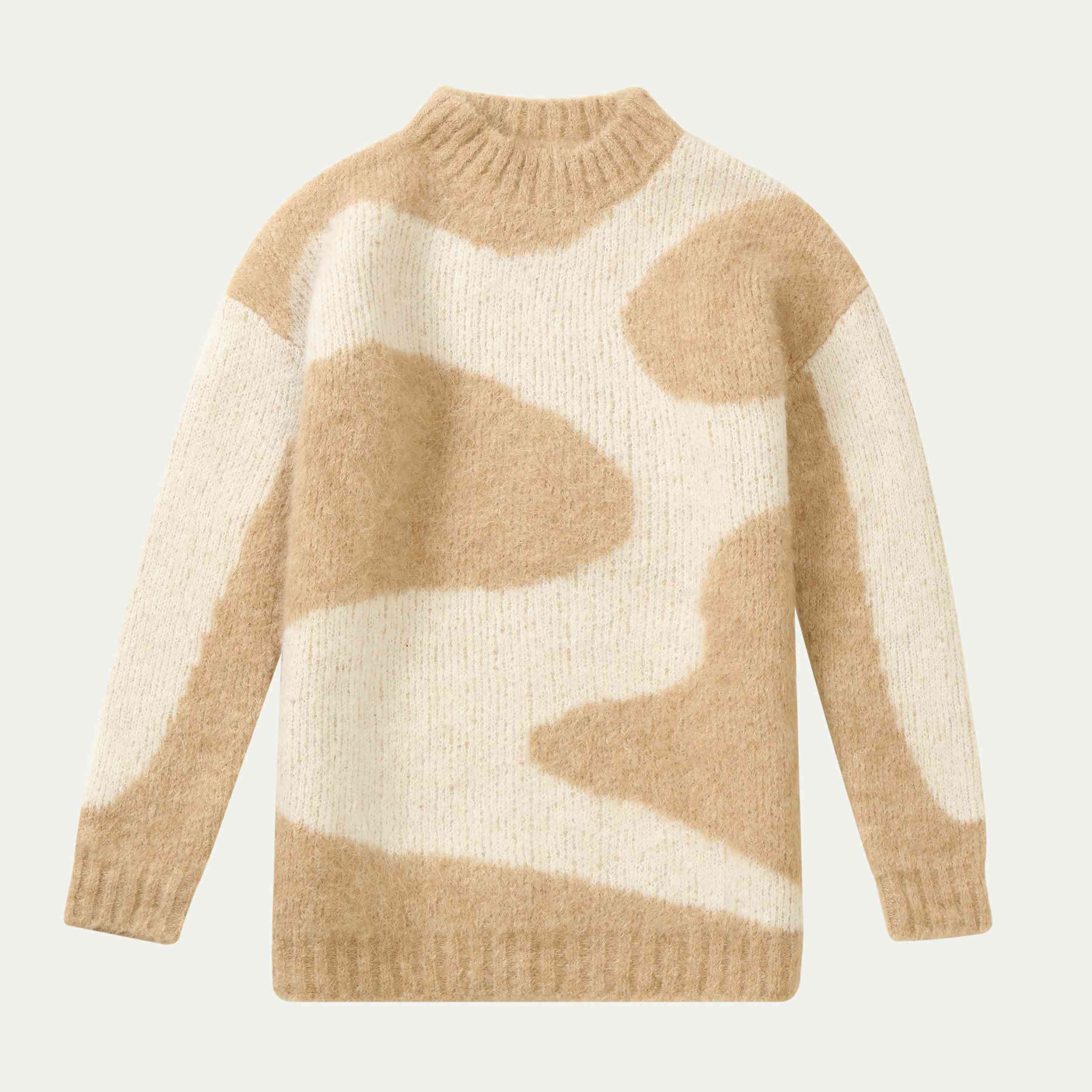 Otoño Invierno OEM fábrica personalizada lana manga larga mujer jersey tejido jacquard suéter 