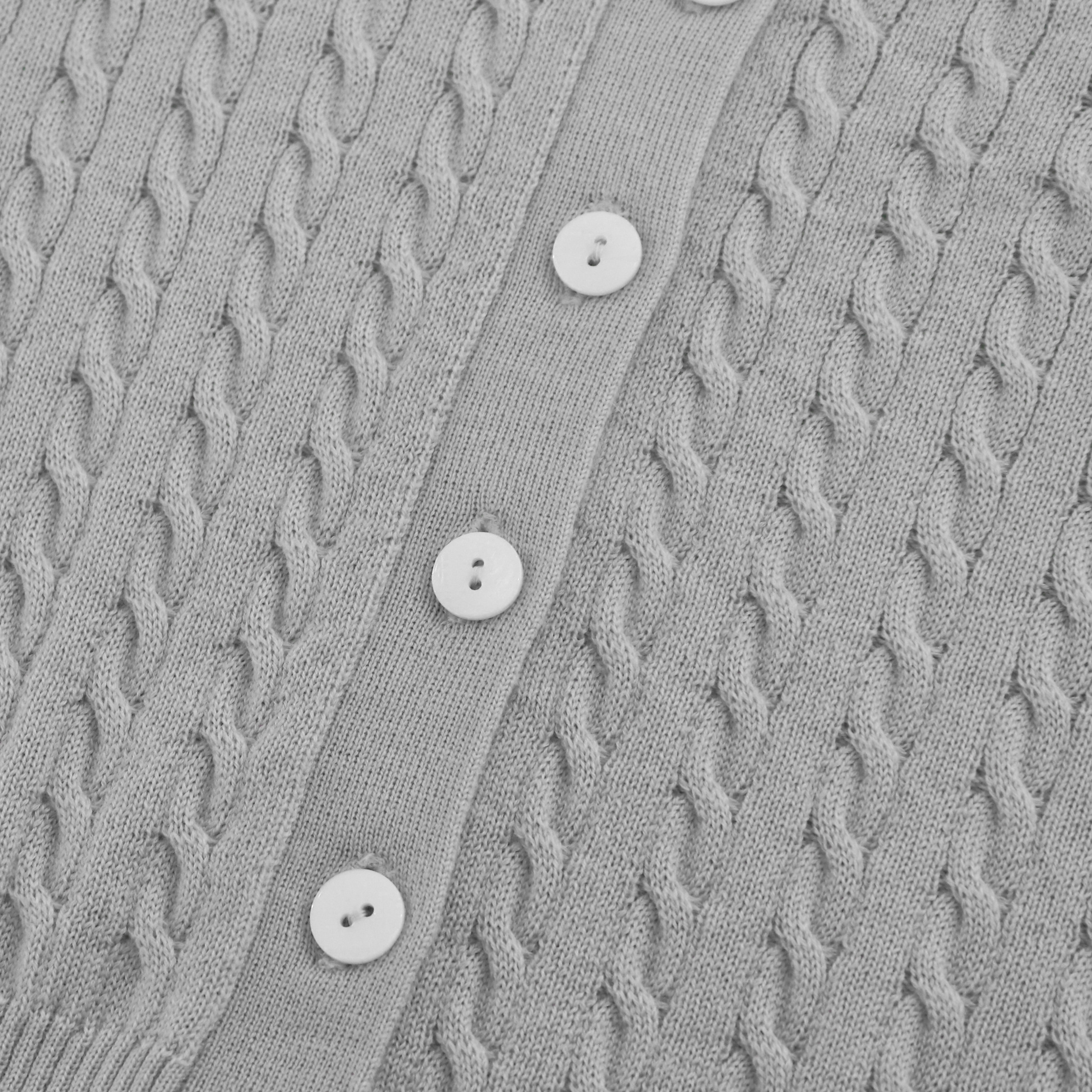 Cárdigan de abrigo de punto para mujer de lana de manga larga sólida de primavera personalizado