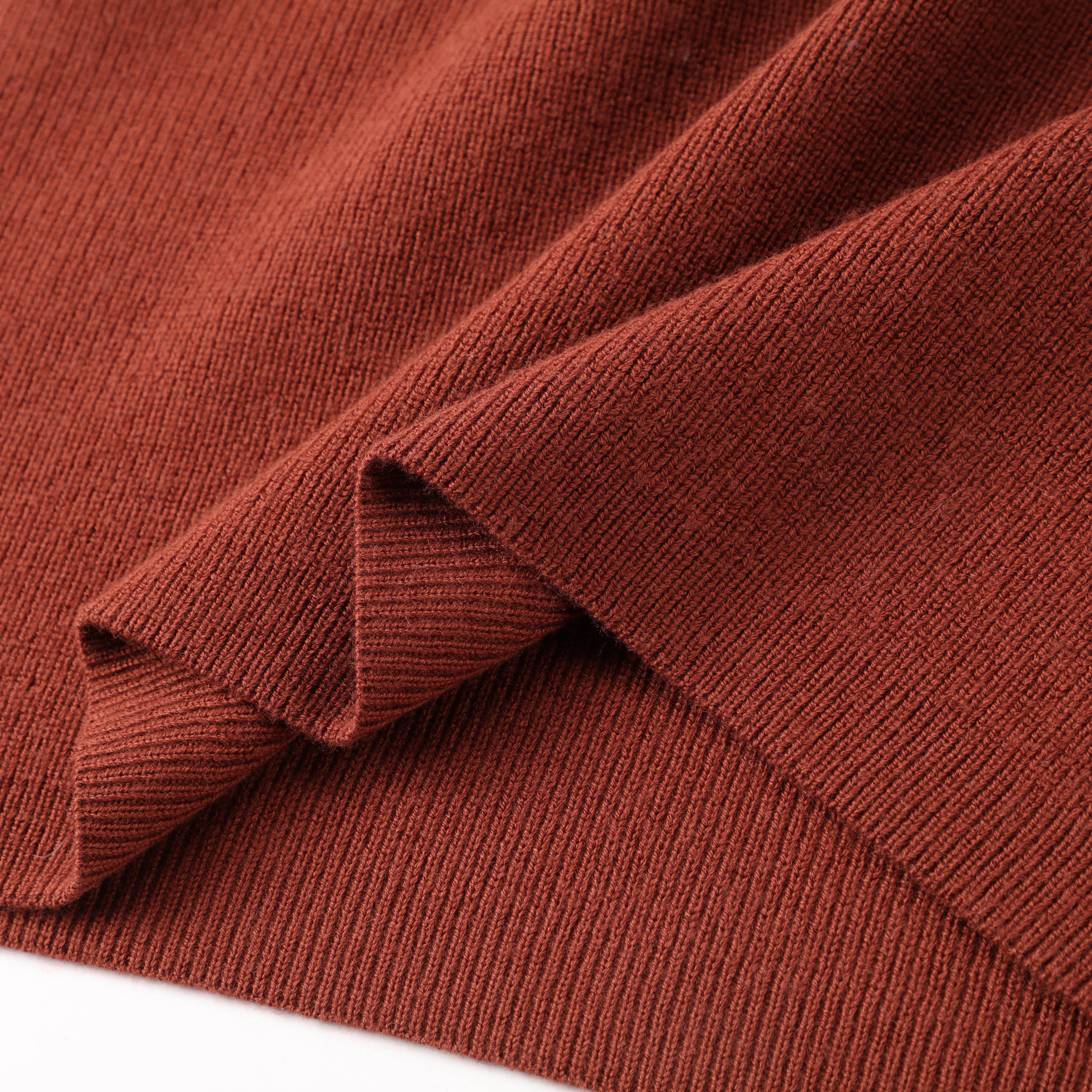 Suéter rojo de encargo del punto del jersey de las señoras de las mujeres del cuello en V de la manga de la colmena del OEM del invierno