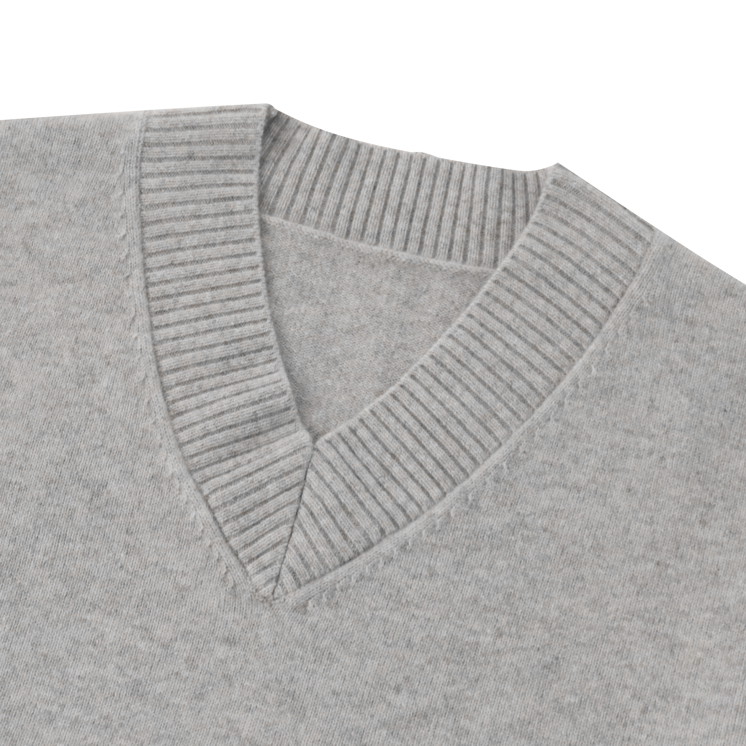 Suéter 100% gris de encargo del punto del jersey de las mujeres de la cachemira de la manga larga de encargo de la fábrica del OEM de la caída del invierno