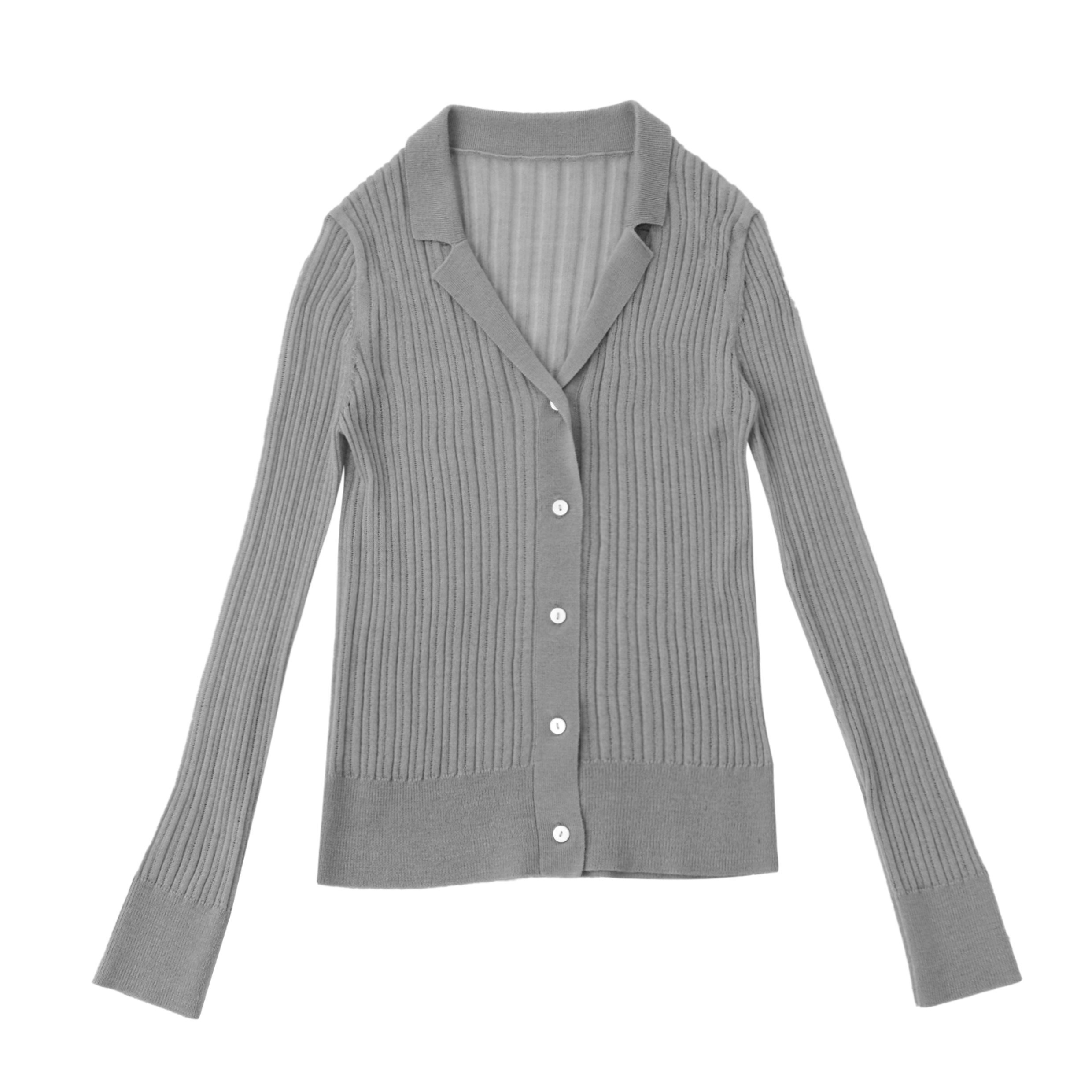 Cárdigan de suéter de punto de mujer de manga larga gris invierno personalizado OEM de alta calidad