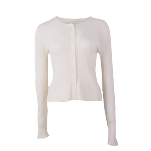 Fabricación OEM Fabricación Cardigan de suéter de suéter de damas de mudas de otoño de punto de otoño