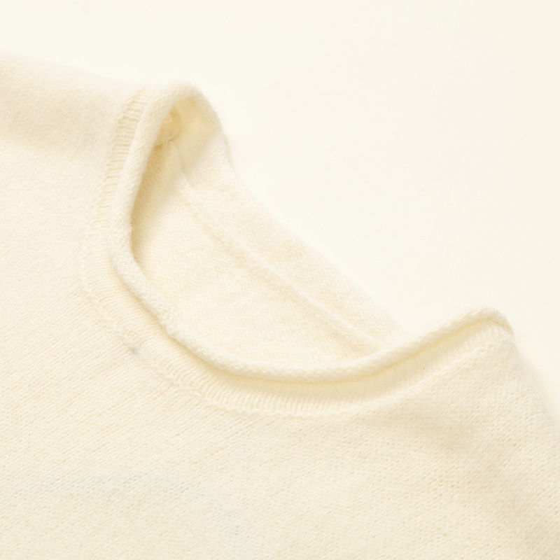 Las mujeres mezcladas ganchillo de encargo del jersey de la impresión de la cachemira del cuello de O hicieron punto Weater