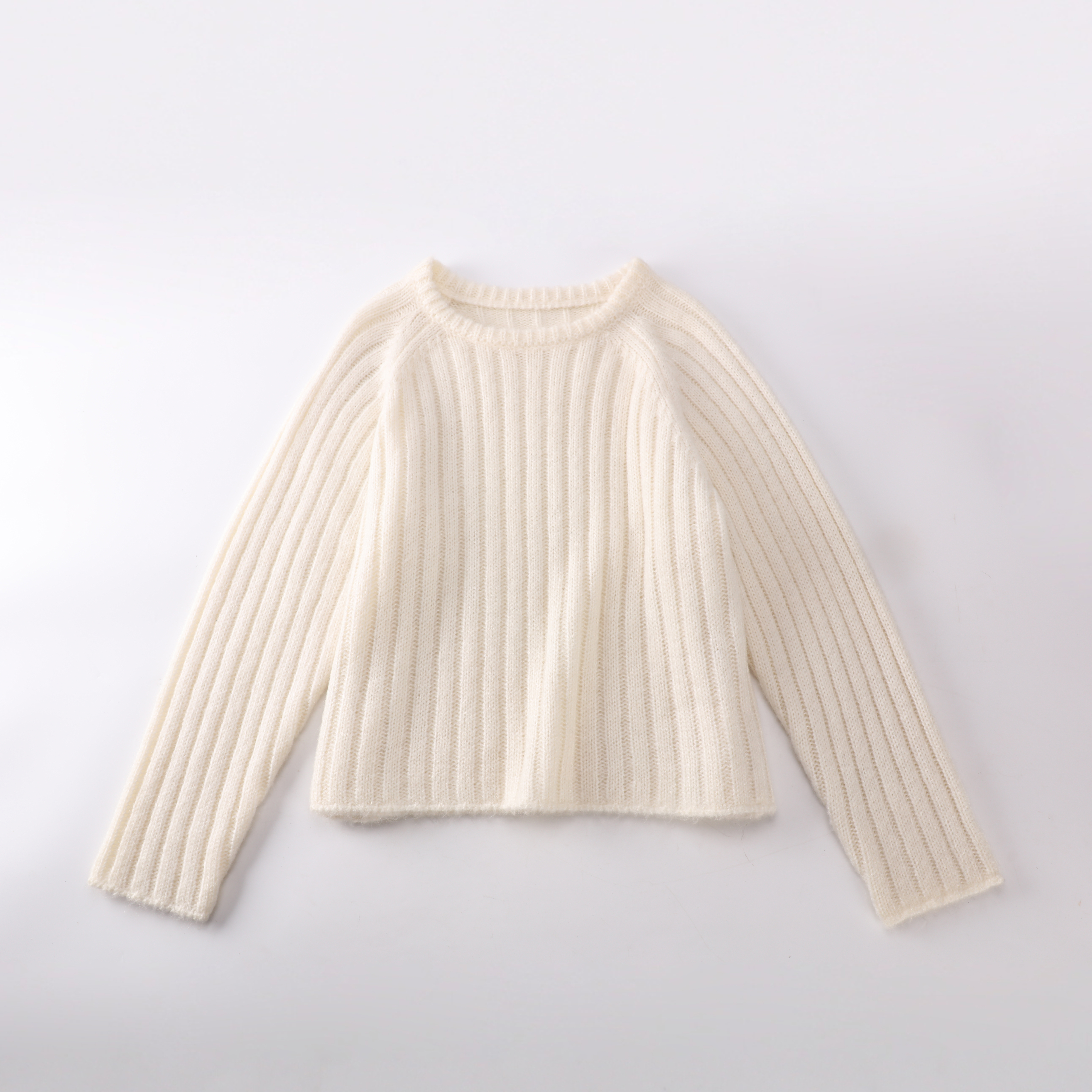 Otoño Invierno OEM Fábrica Custom Beige Manga larga O-cuello Mujeres Señoras Jersey Suéter de punto