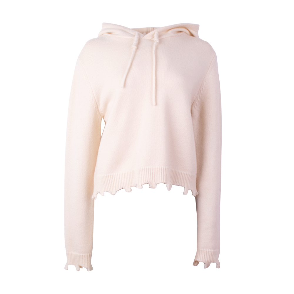 Suéter de punto de lana de manga larga personalizado con capucha de moda de fábrica OEM de otoño e invierno para mujer