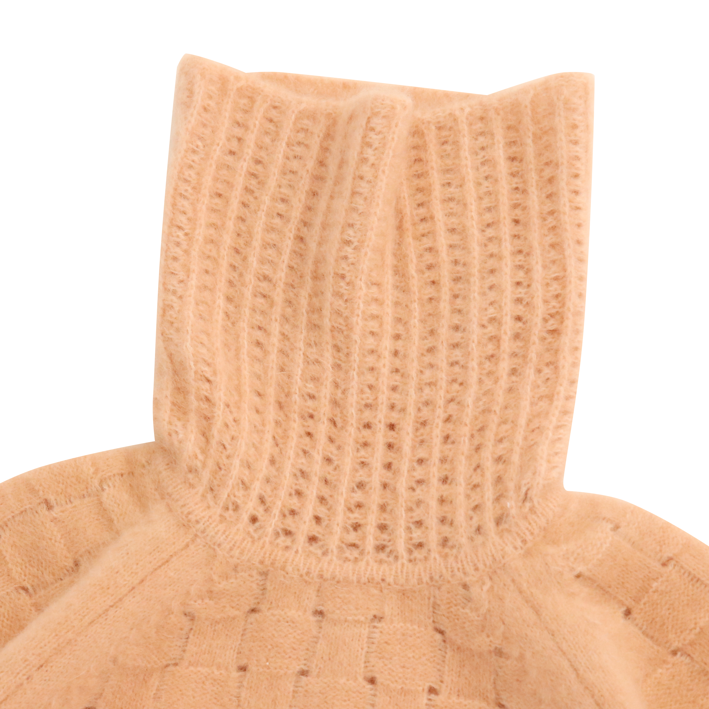 Suéter de punto corto suave de cuello alto de manga larga personalizado de fábrica OEM de Otoño Invierno para mujer